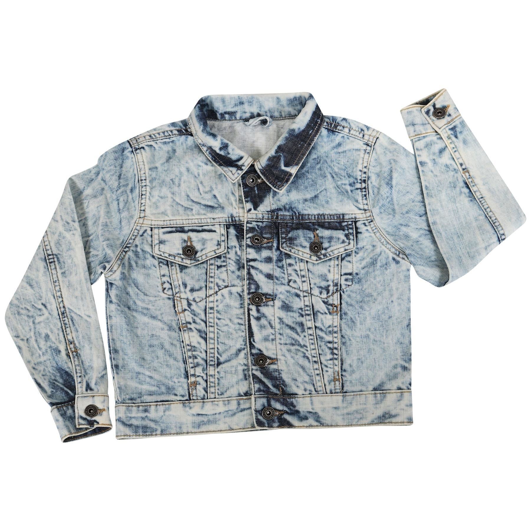 Kids New Fashion Denim Jacket Jeans Ligth Blue Tie Dye - Kids Clothing Store