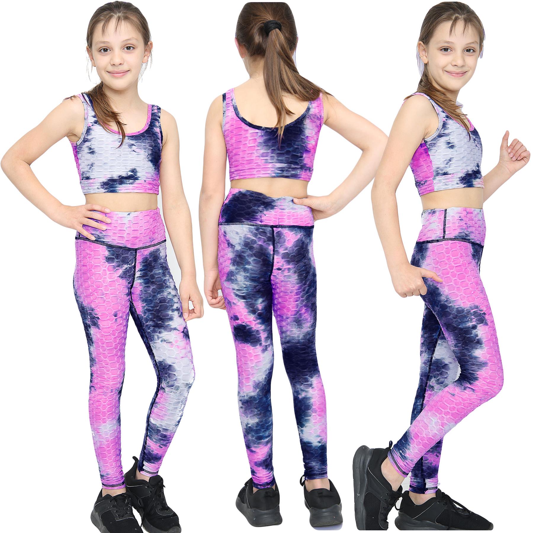 Girls Honeycomb Vest & Legging Summer Yoga Set