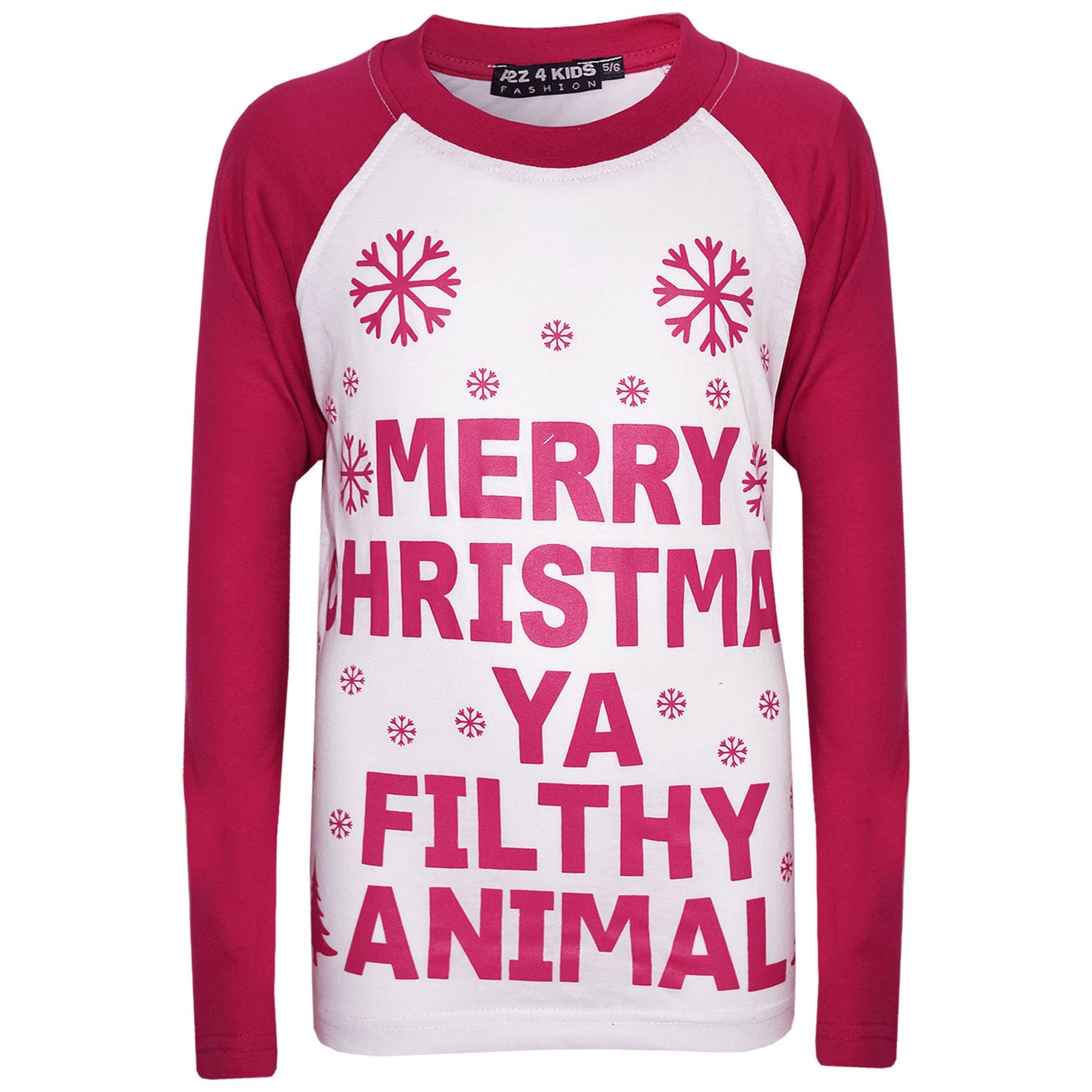 Kids Girls PJS Merry Christmas Ya Filthy Animal Print Trendy PJS Age 2-13 Years