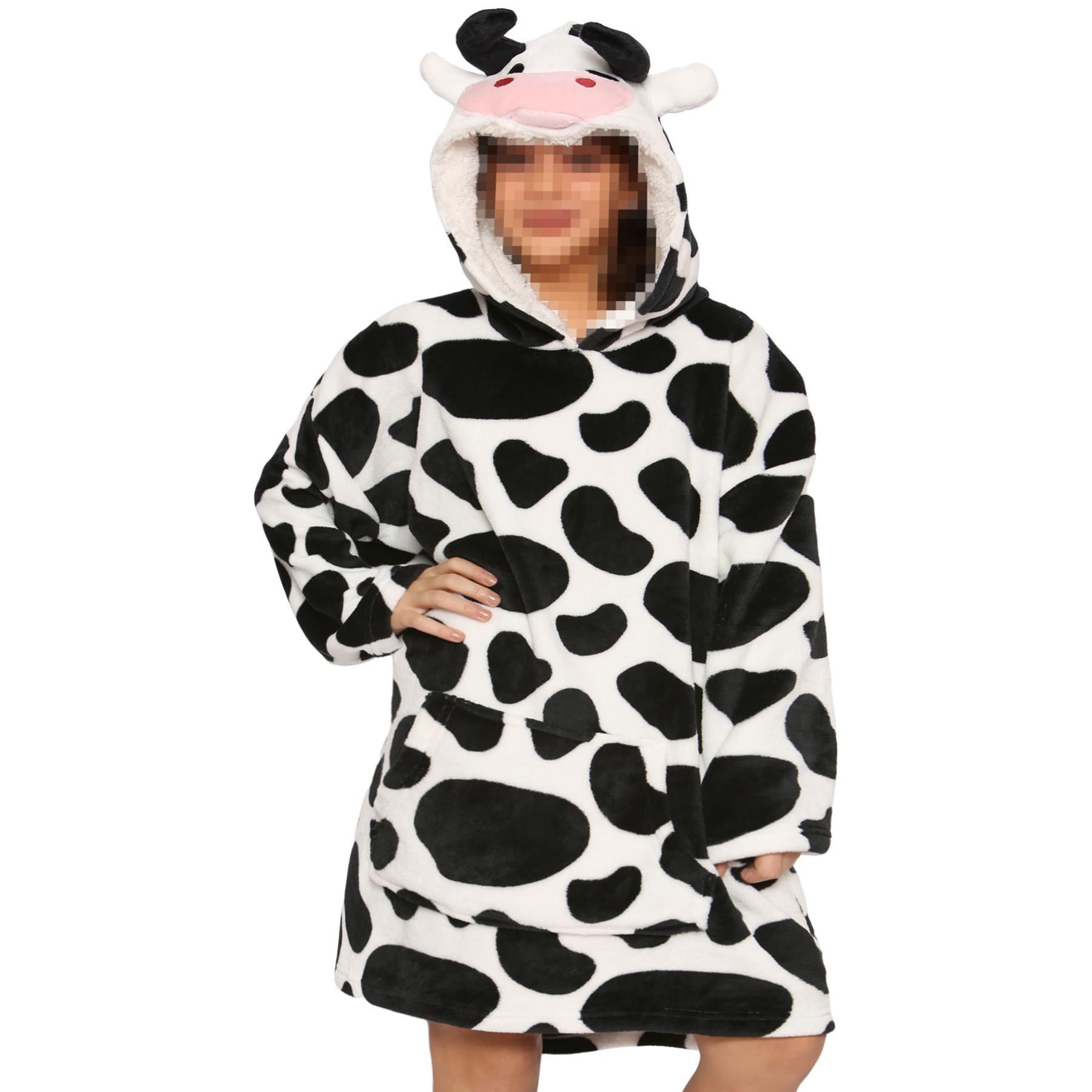 Unisex Men's Ladies Oversized World Book Day Hoodie Cow Snuggle Soft Blanket