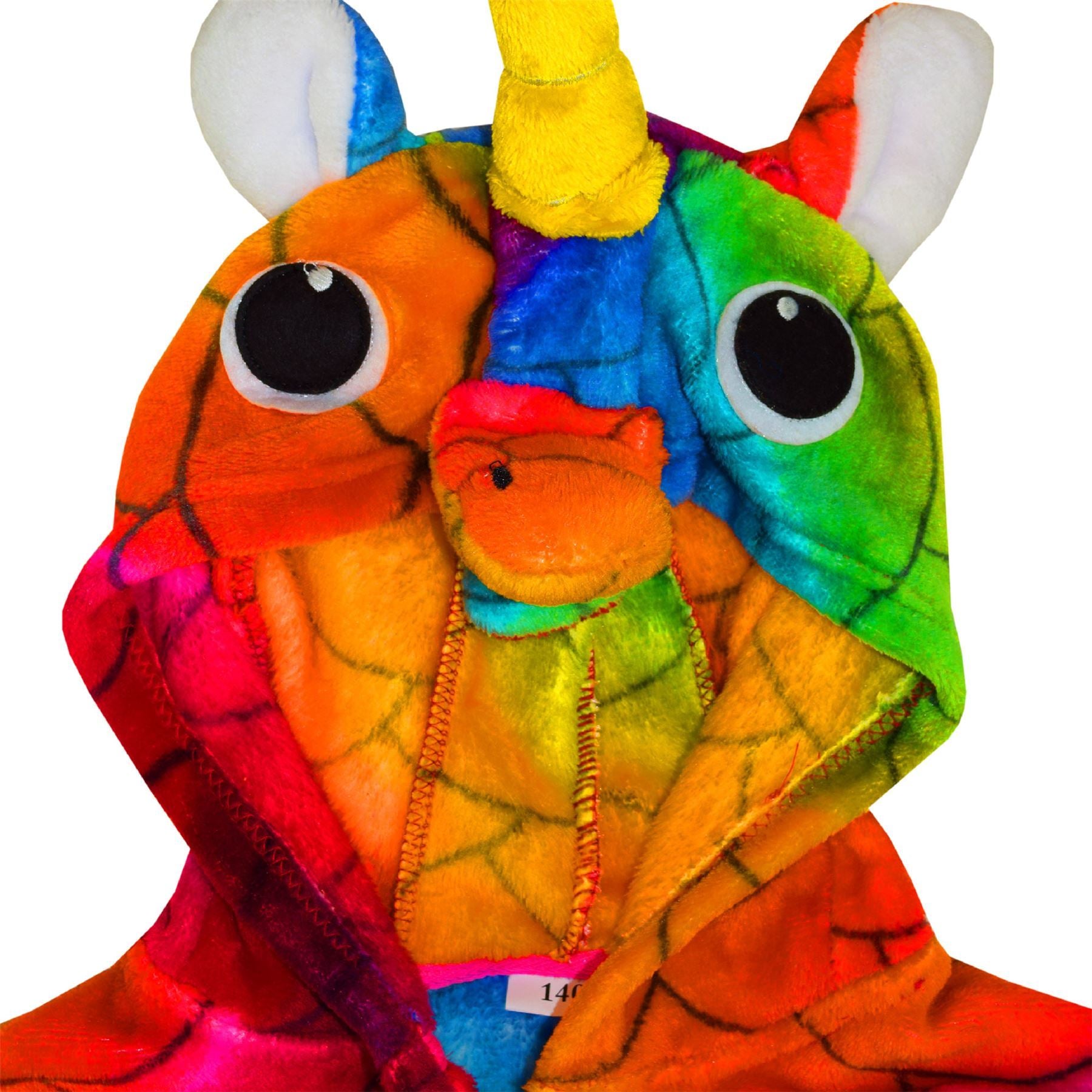 Kids Girls Boys Super Soft 3D Animal Unicorn Rainbow Scales Hooded Bathrobe