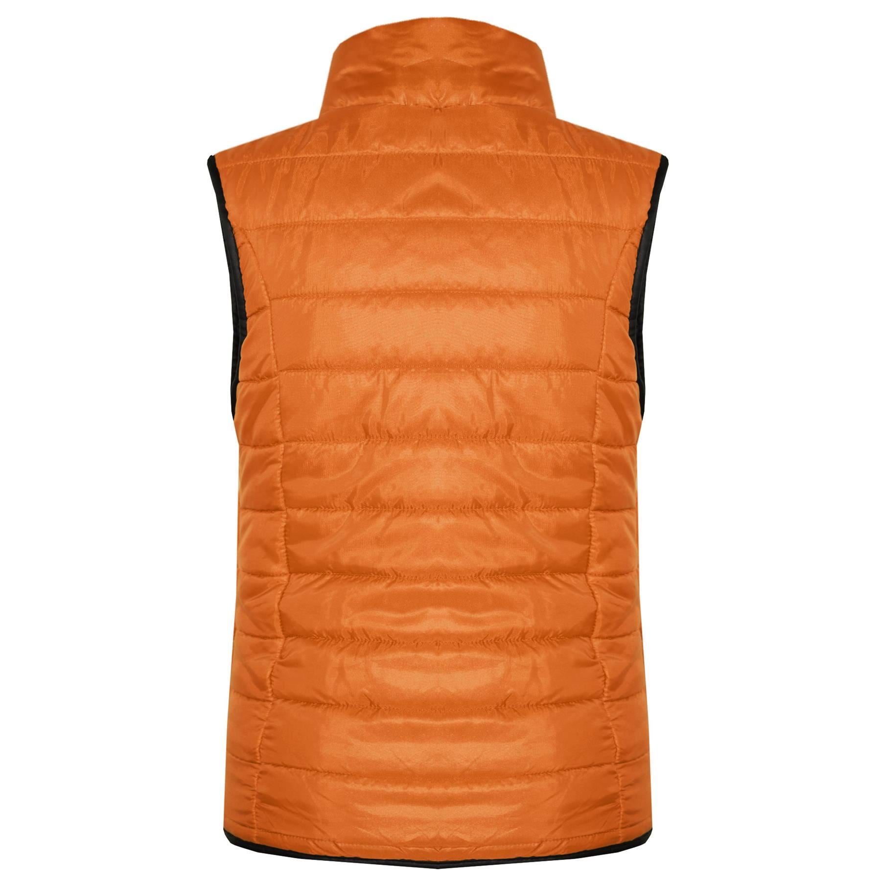 Kids Boys Girls Puffer Quilted Orange Sleeveless Wet Look Jacket - Kids Clothing Store