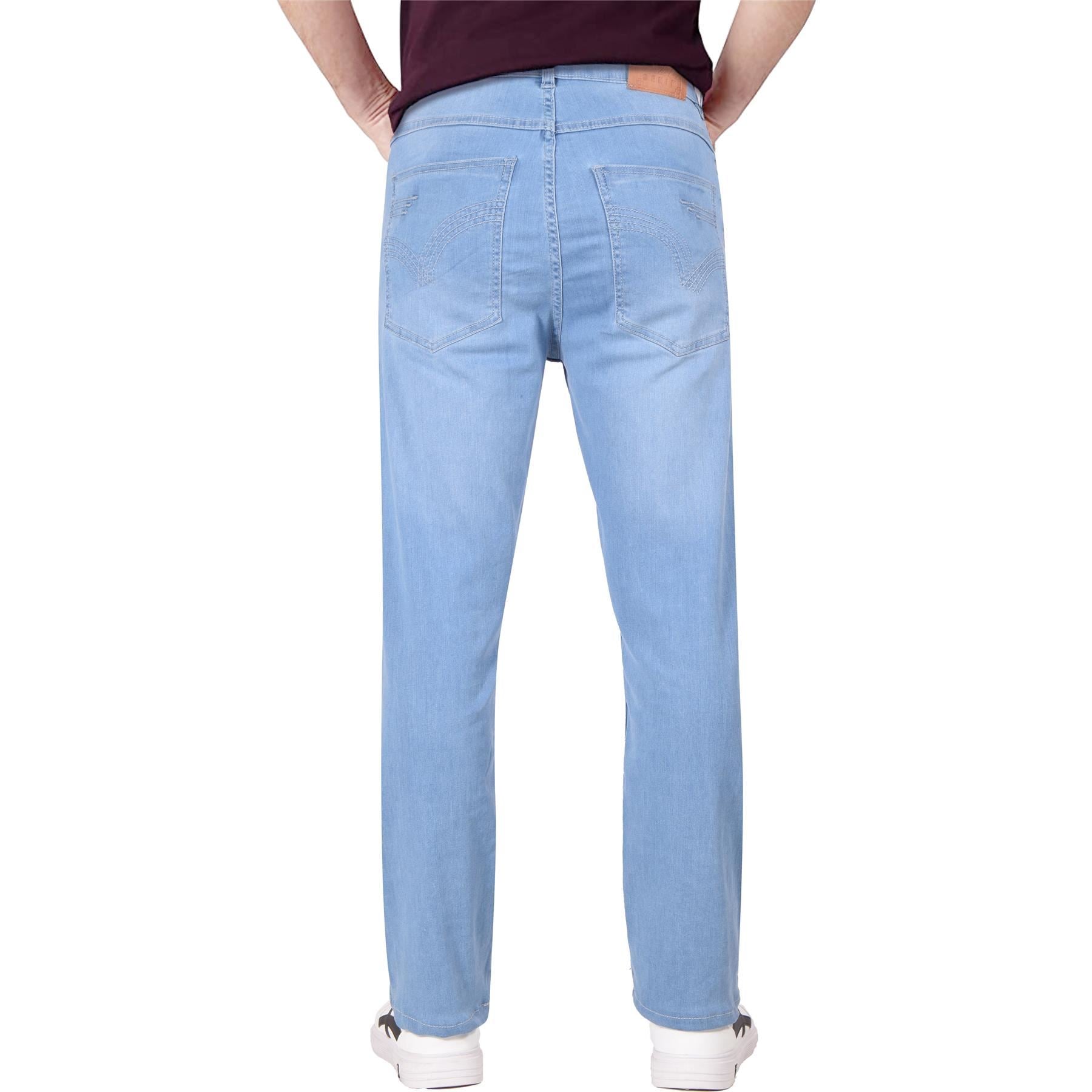 Mens Denim Jeans Straight Fit Boot Cut Jeans Comfort Stretch Trousers Pants