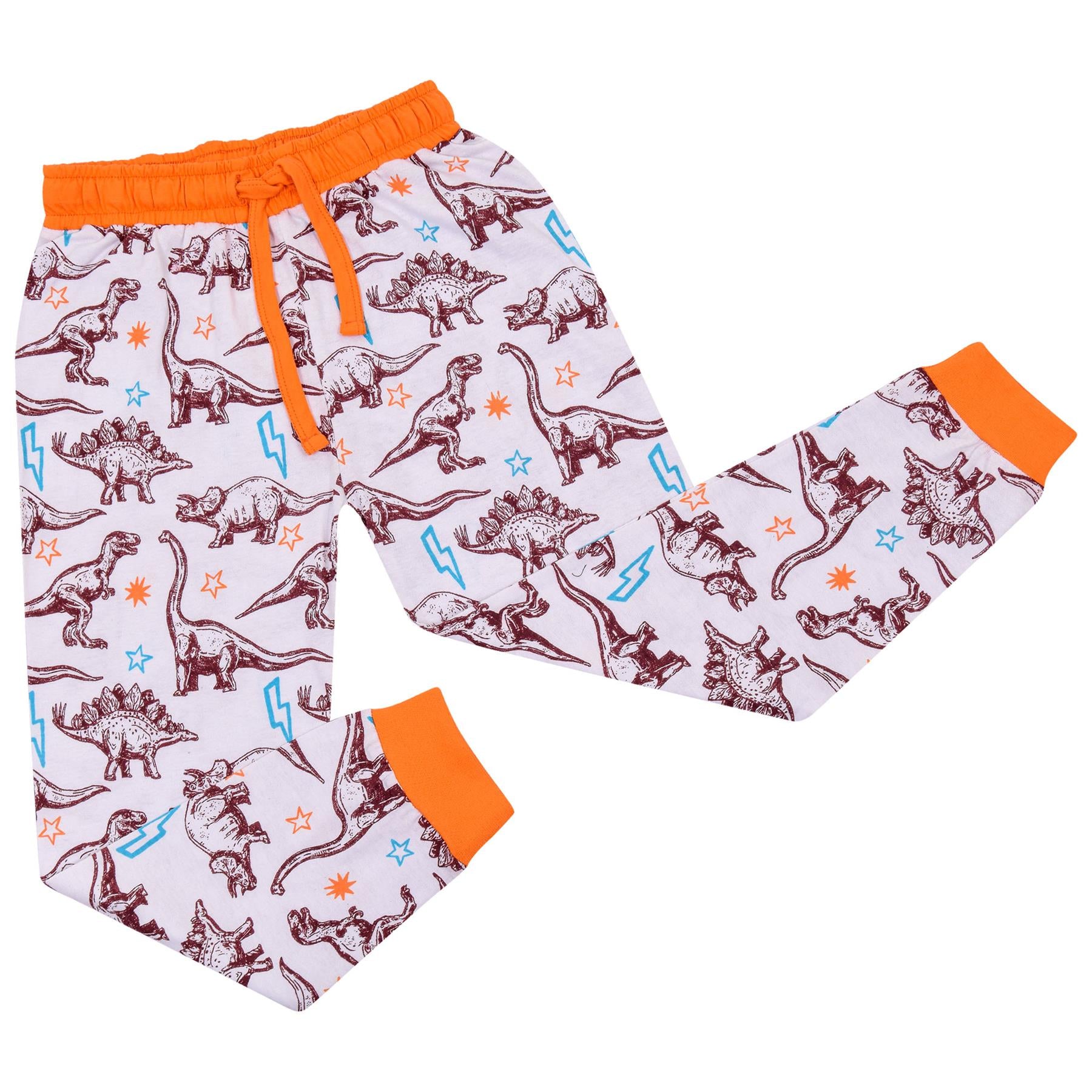 Kids Girls Boys Unisex Dinosaur Orange Print  Pyjamas Set - Kids Clothing Store