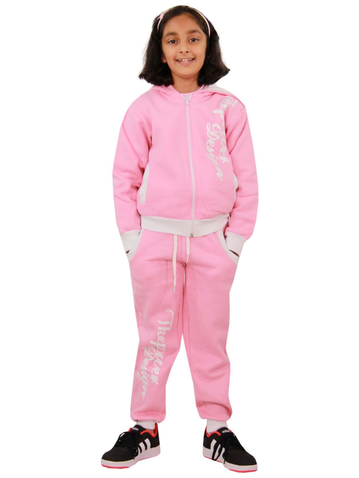 Kids Girls The Power Design Jogger Baby Pink Tracksuit