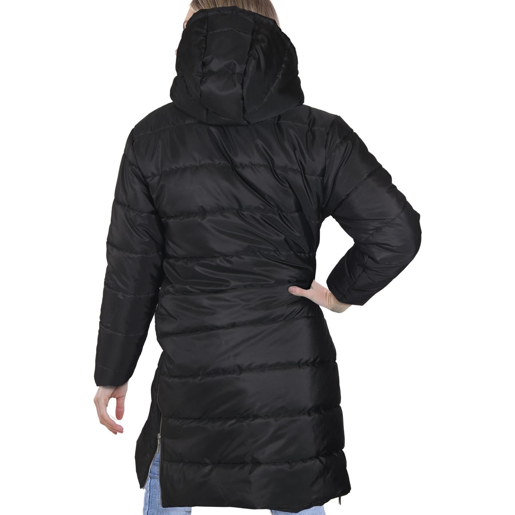 Ladies Oversized Zipped Jacket Long Line Style Black Jacket Long Sleeves Coat