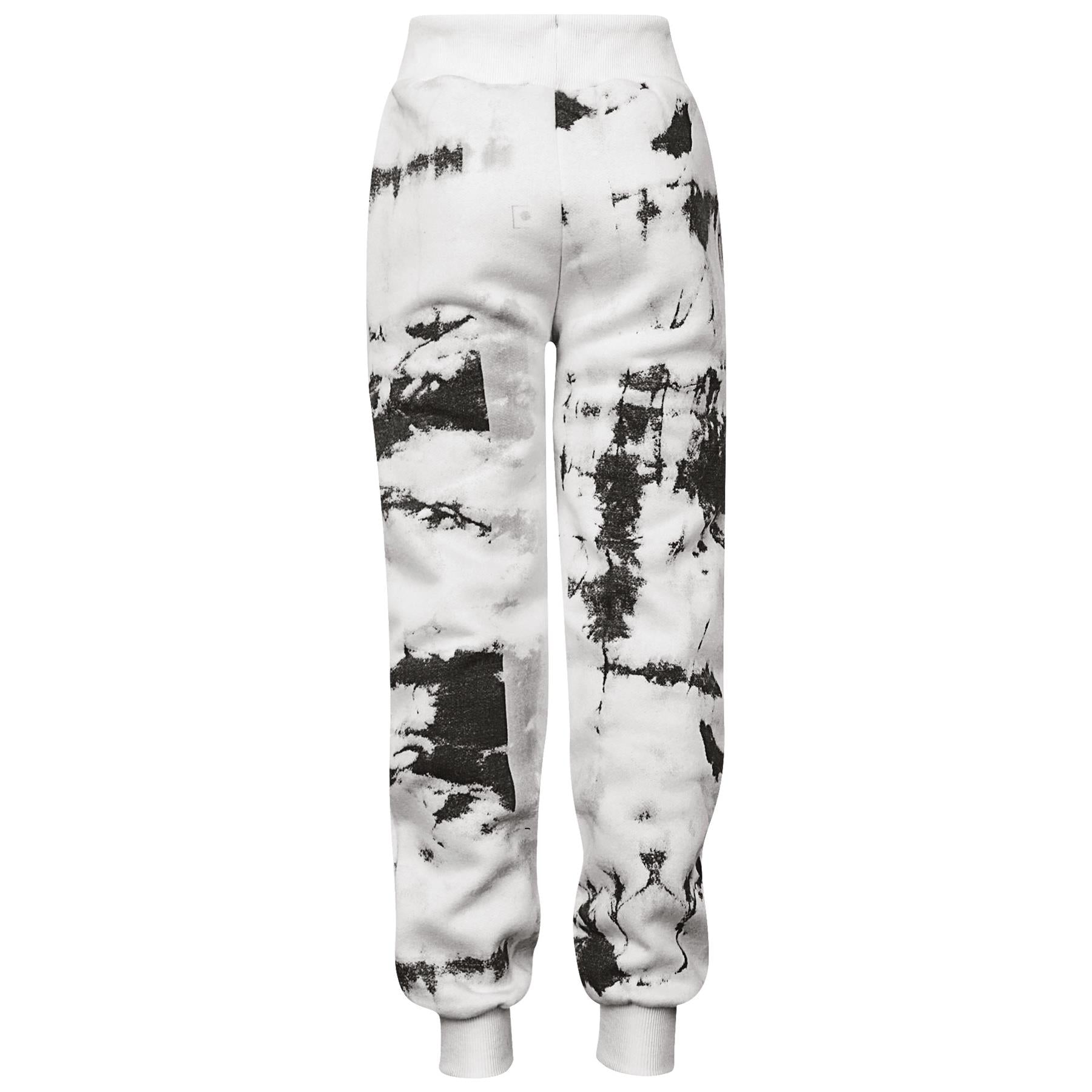 Kids Girls Tie Dye Tracksuit "#Selfie" Print Black Hooded Crop Jogging Suit