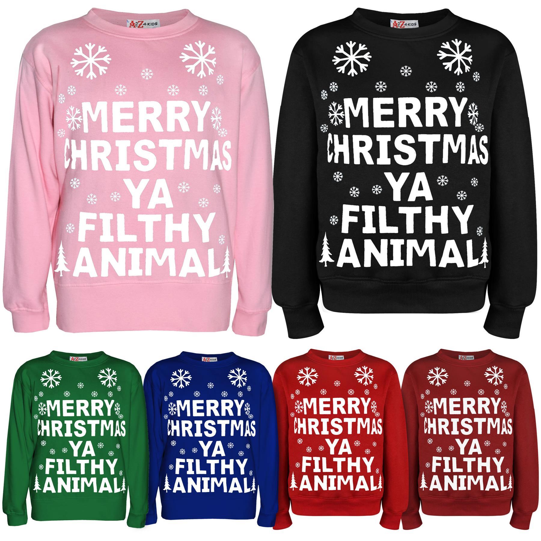 Unisex Men's Ladies Ya Filthy Animal Print Xmas Jumper