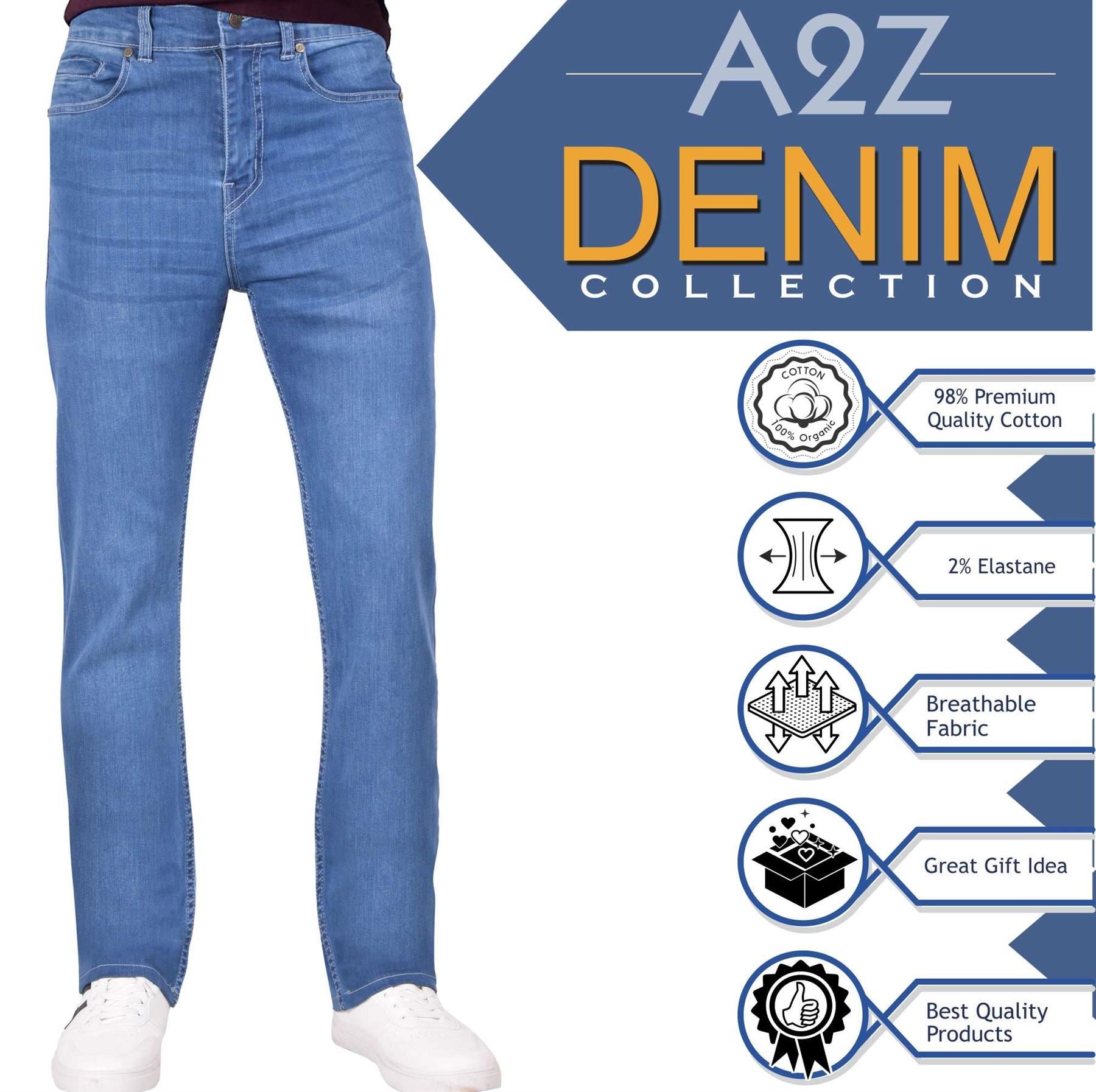 Mens Denim Jeans Straight Fit Boot Cut Jeans Comfort Stretch Trousers Pants