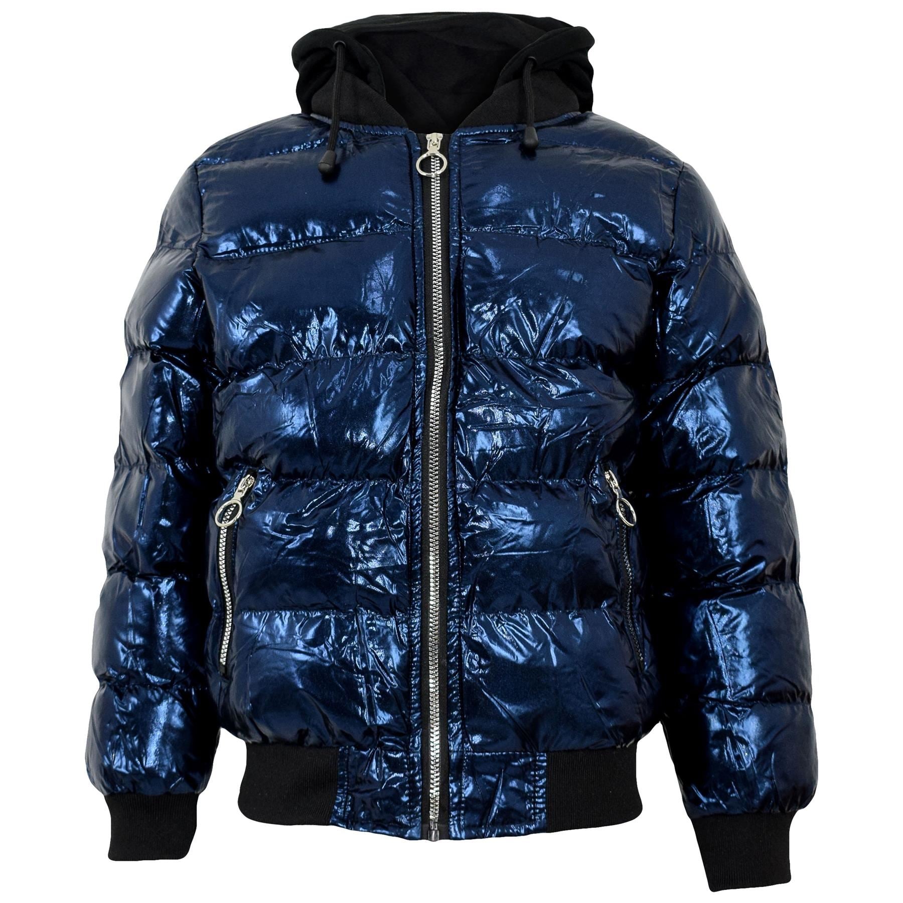 Kids Girls Boys Fashion Shiny Padded Jacket Metallic Wet - Kids Clothing Store