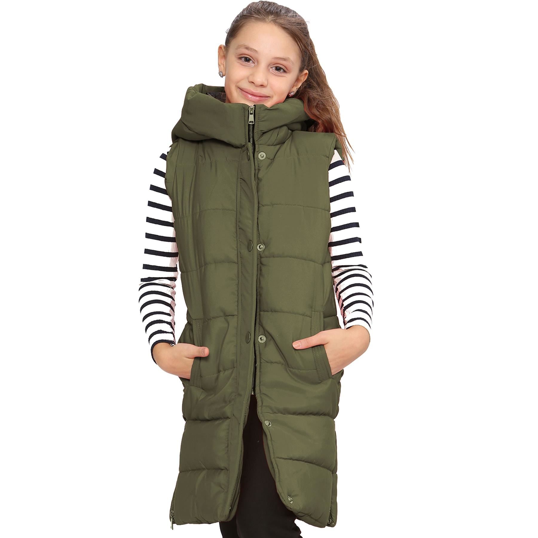 Kids Girls Oversized Gilet Long Line Jacket