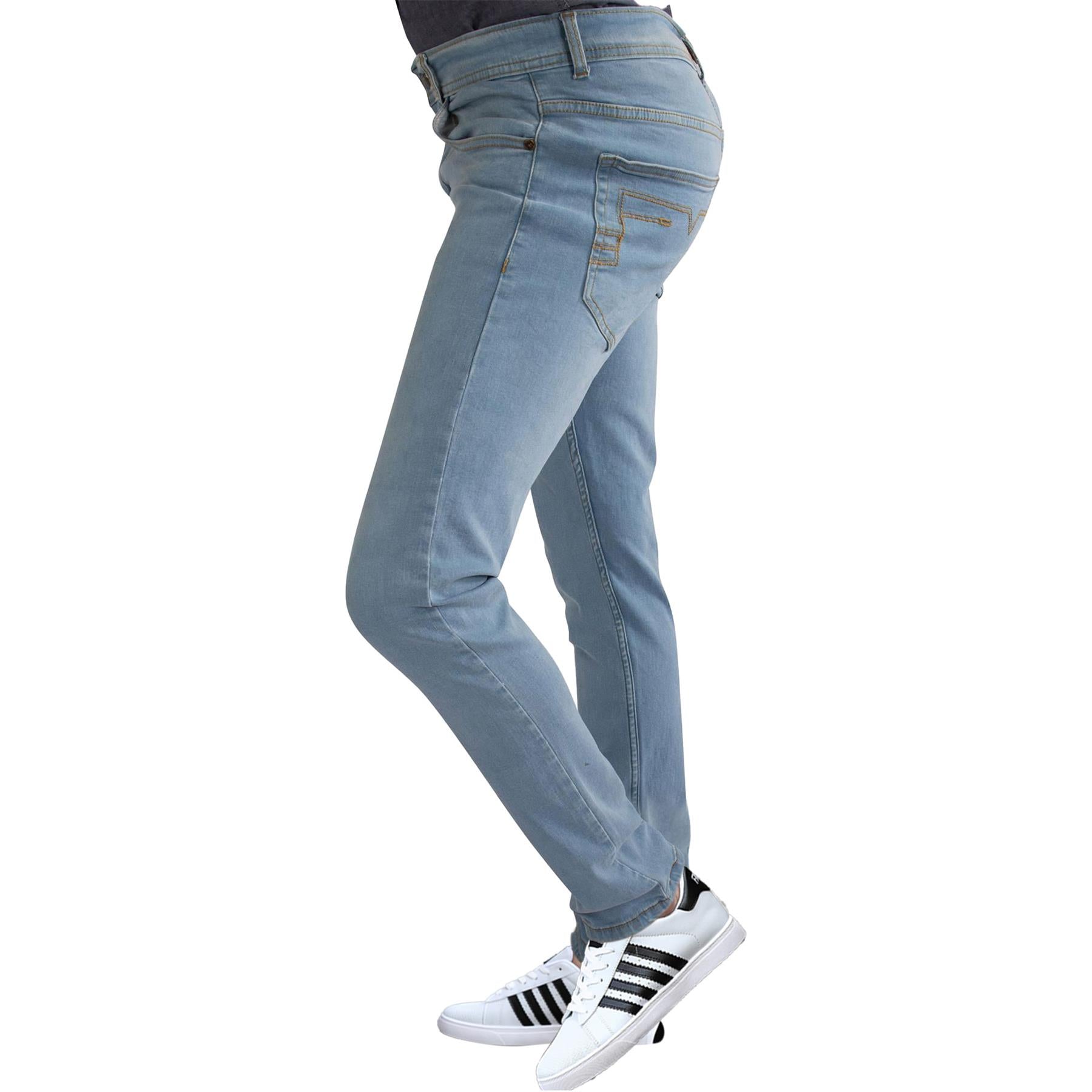 Mens Denim Jeans Comfort Stretch Slim Fit Trousers