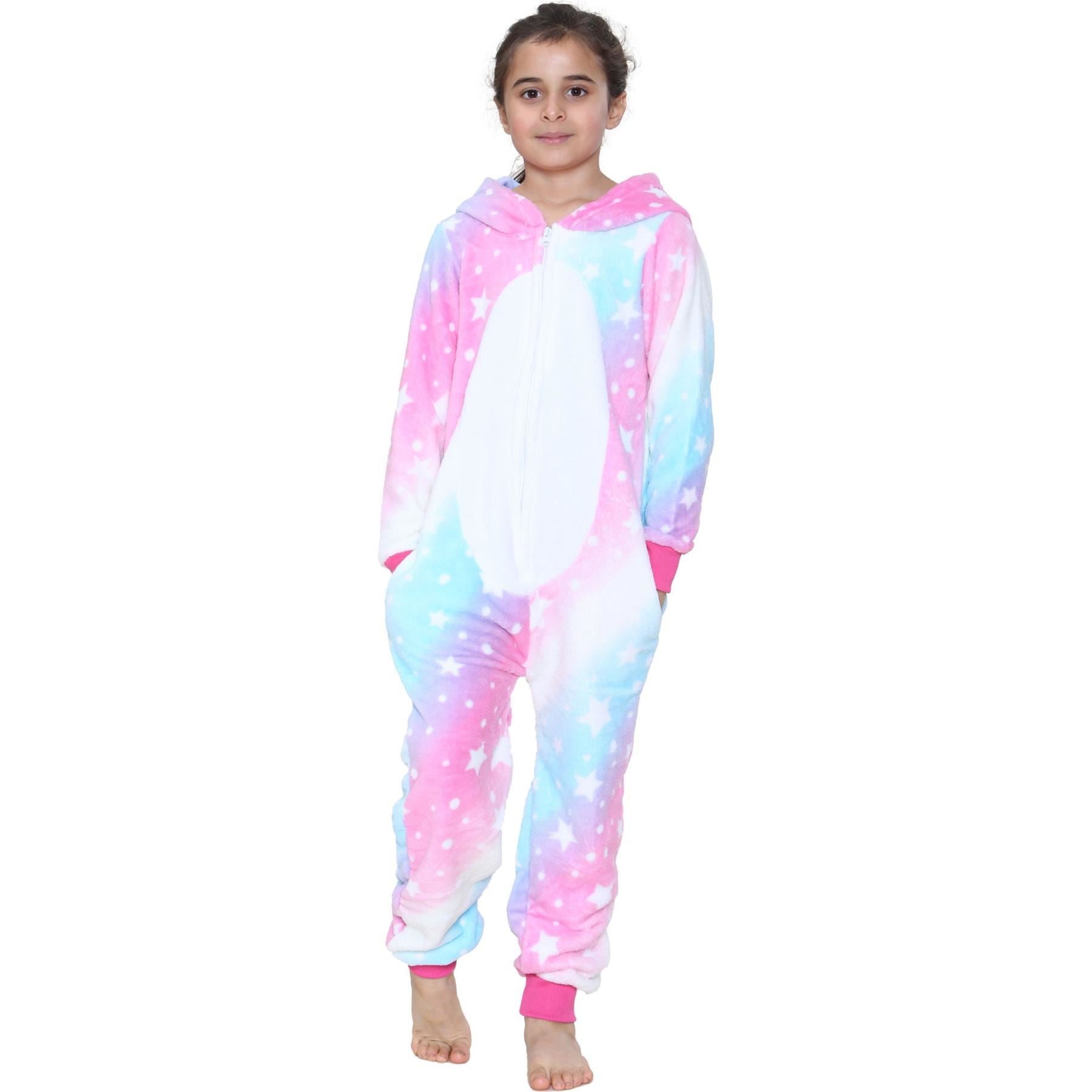 Kids Girls One Piece Unicorn Galaxy Pink Print Onesie