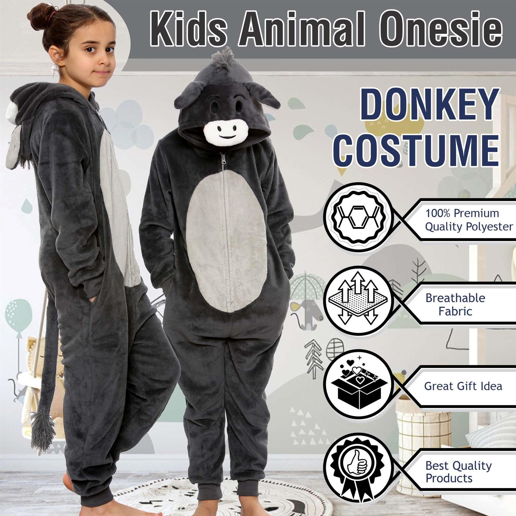 Kids Fleece A2Z Onesie One Piece Jumpsuit Donkey Pyjamas World Book Day Costume - Kids Clothing Store