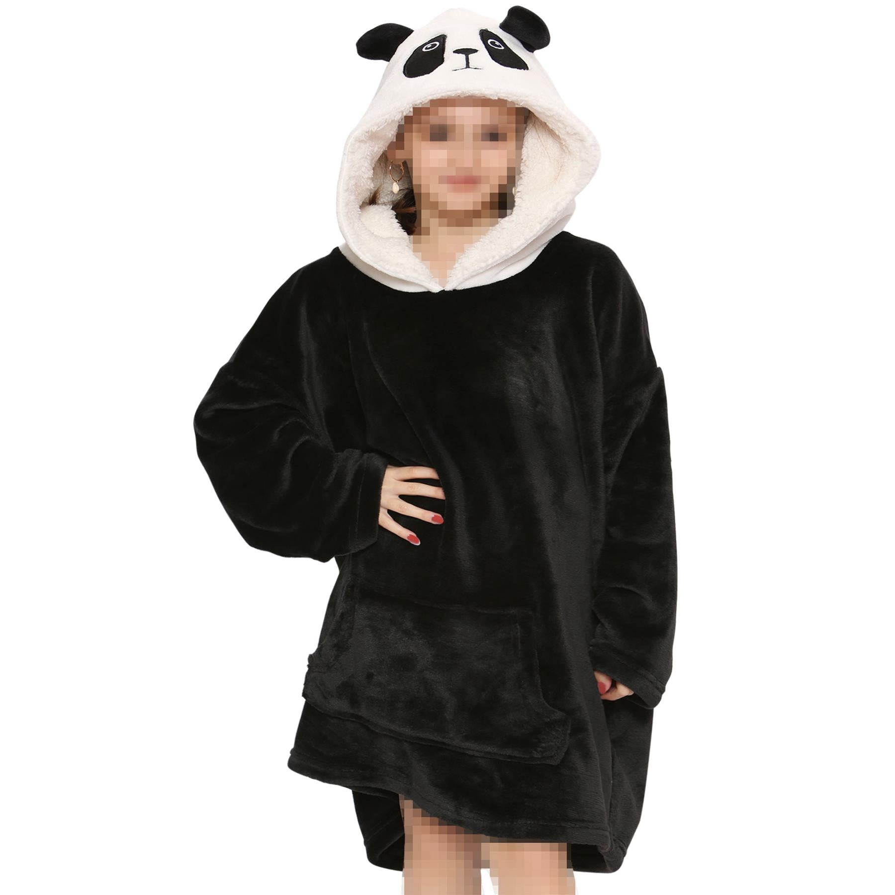 Unisex Men Ladies Oversized Hoodie Animal Snuggle Blanket Super Soft Warm Fleece