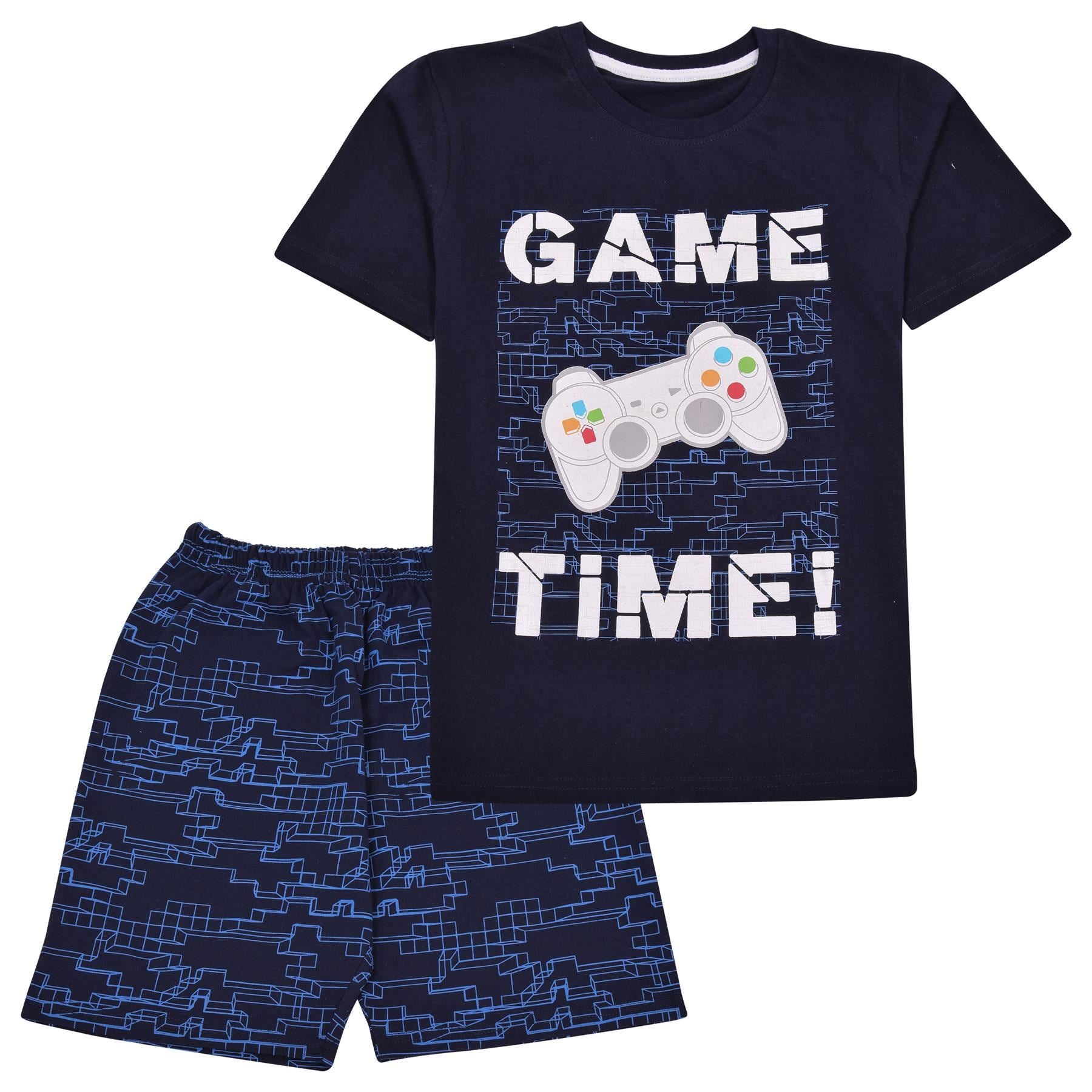 Kids Girls Boys Game Time Print Pyjama Set