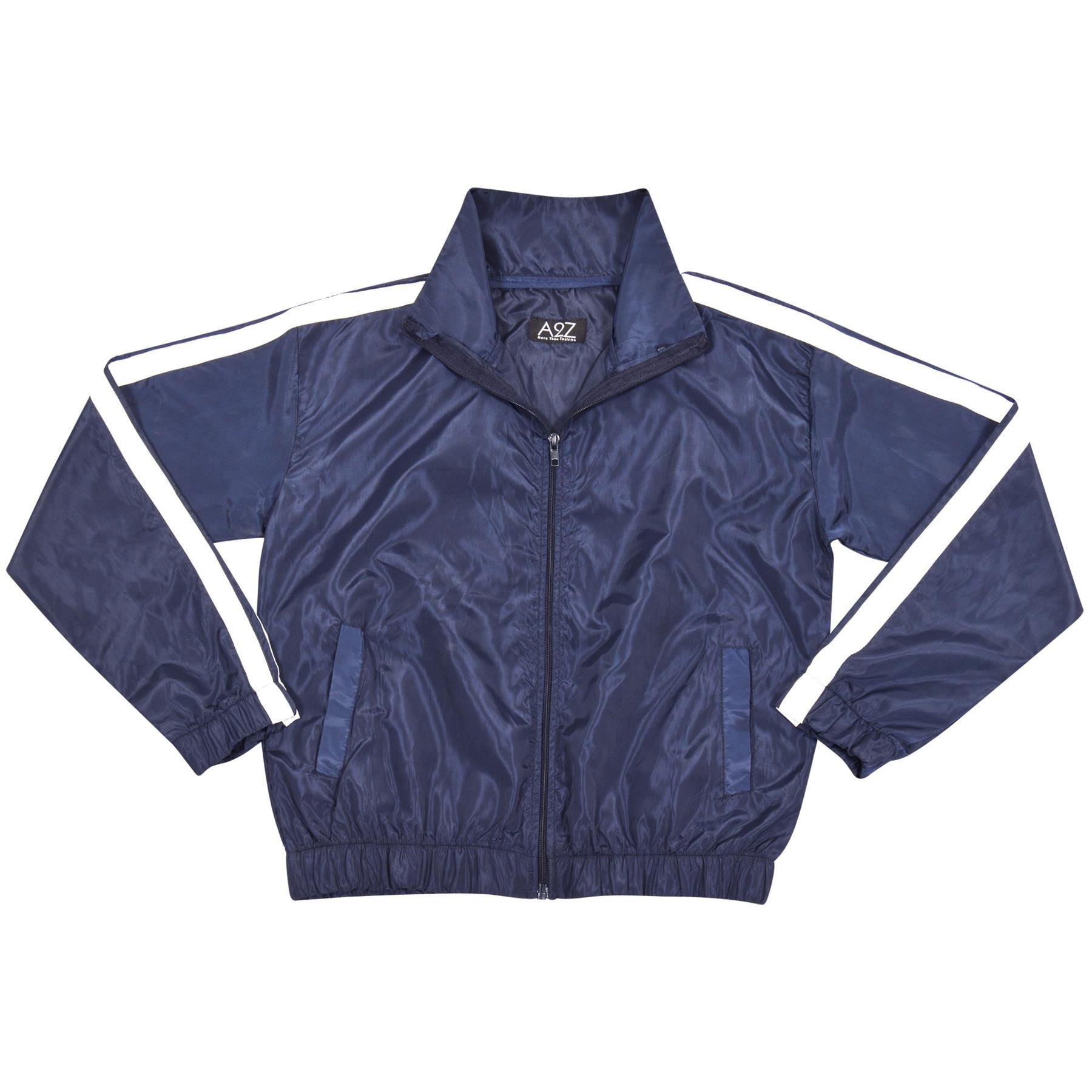 Kids Boys Girls Shower Proof Lightweight Navy Windbreaker Jacket