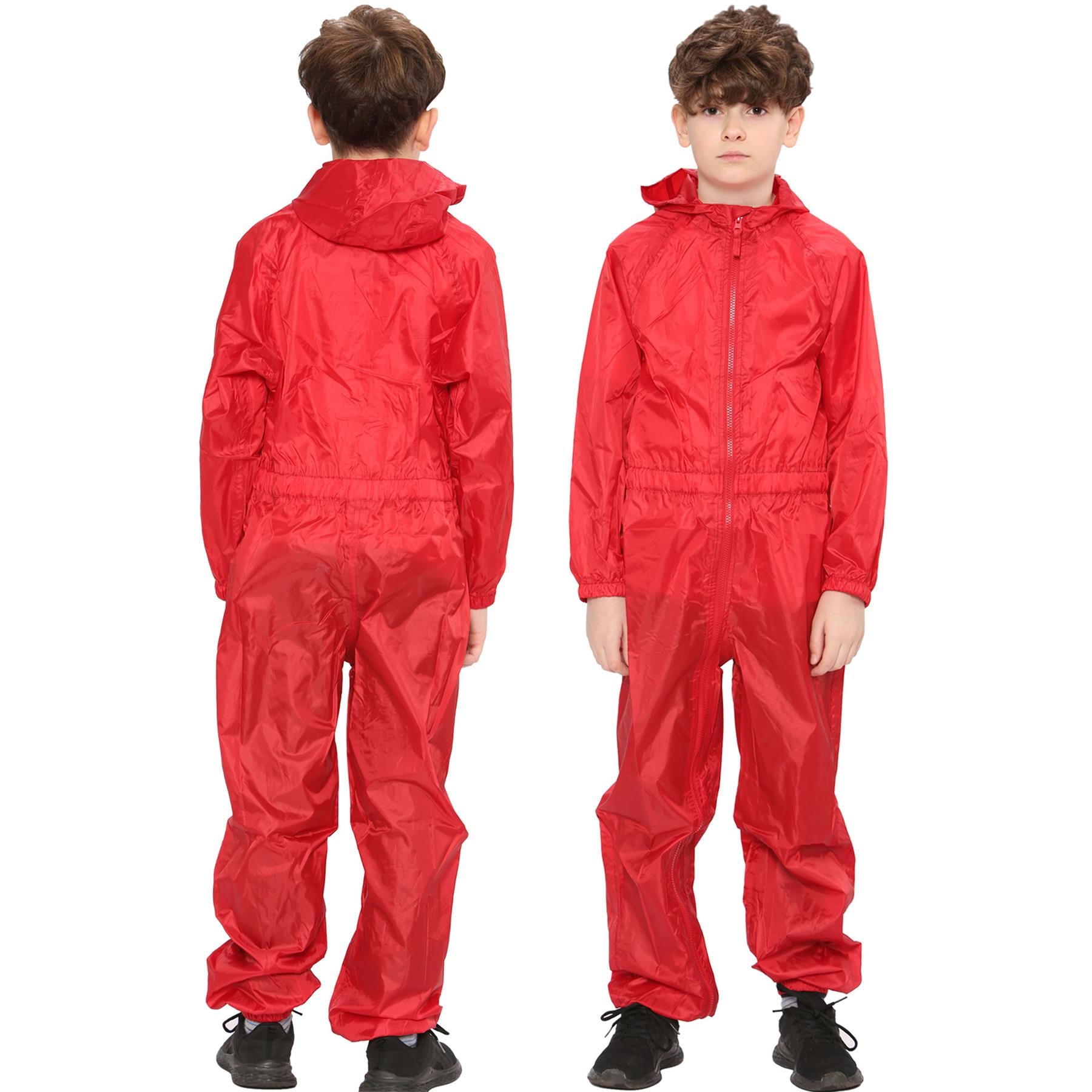 Girls Boys Raincoat Hooded Waterproof Rainsuit