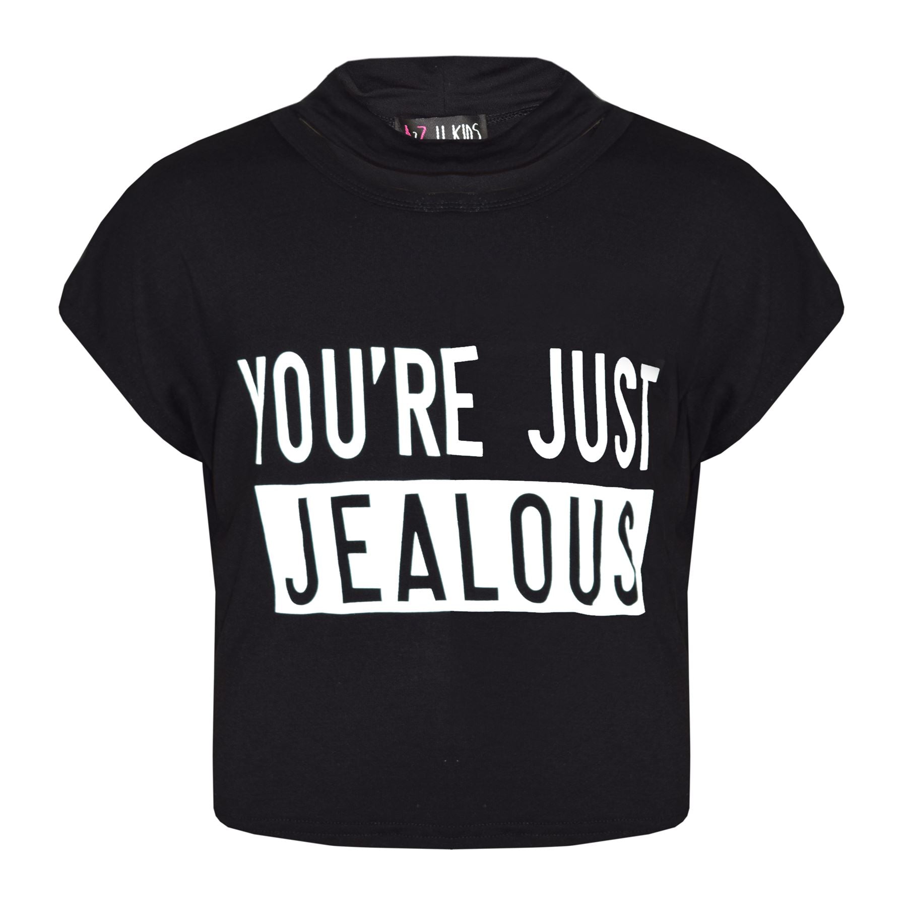 Girls Kids You 're Just Jealous Print Crop Top & Legging Set