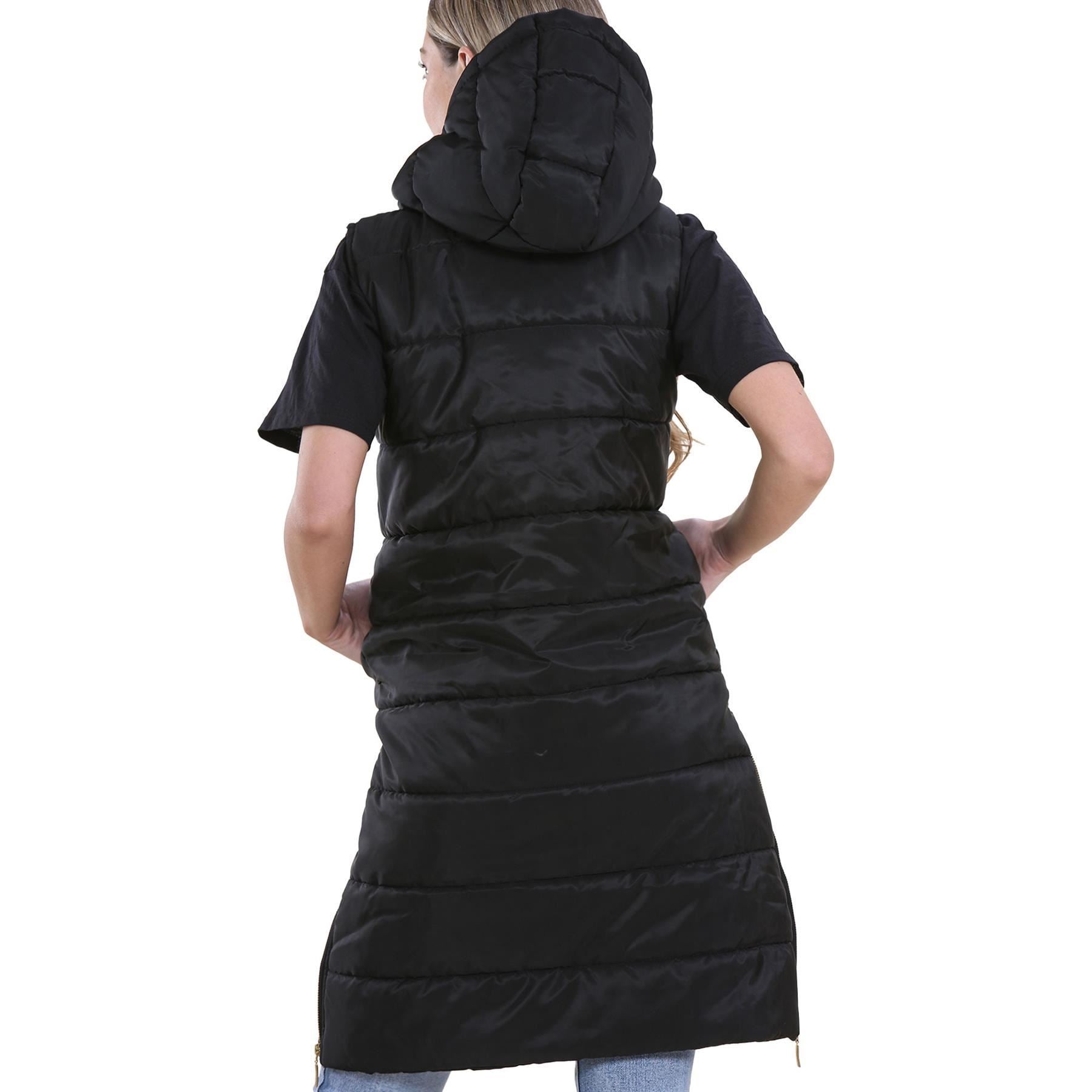 Ladies Oversized Long Line Sleeveless Jacket