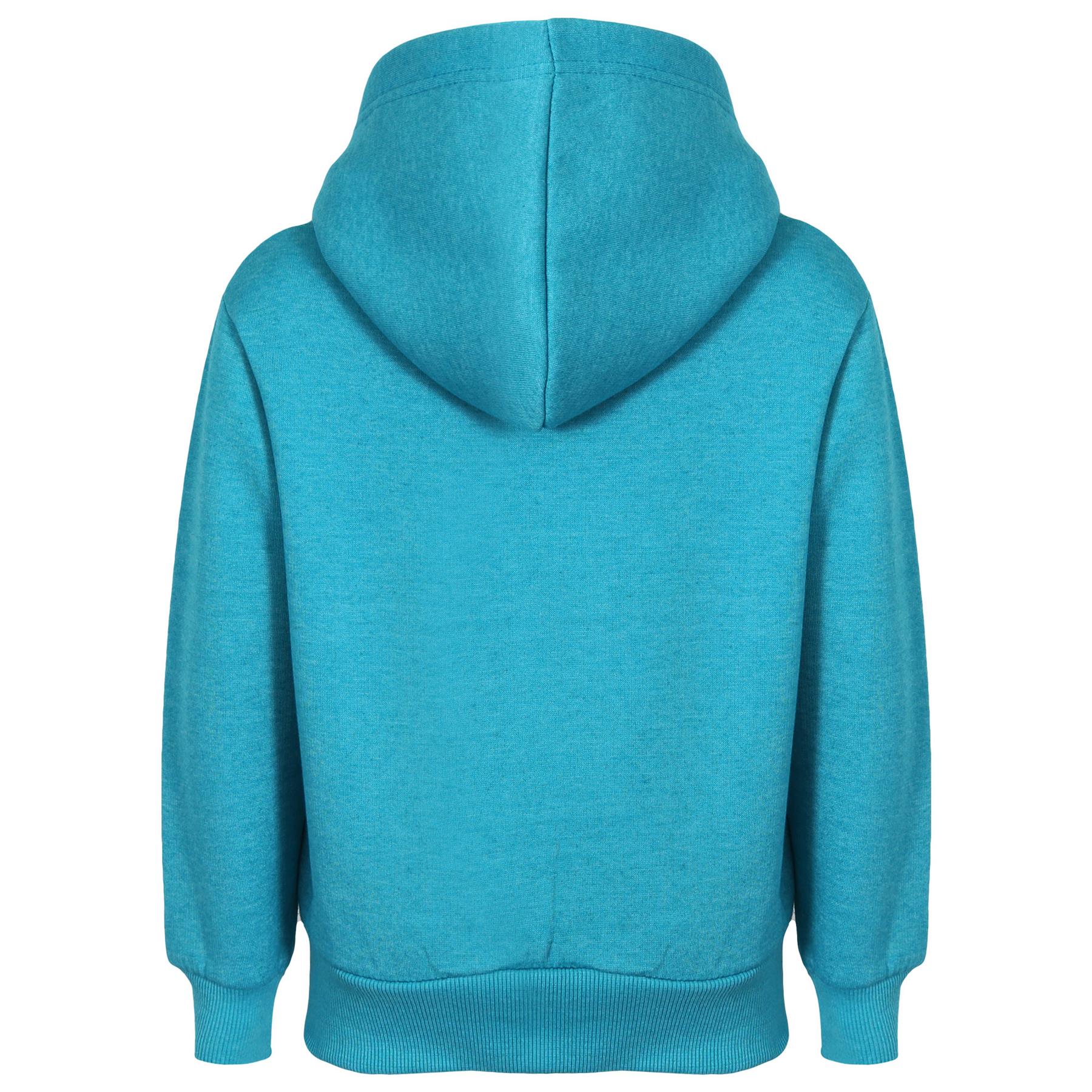 Kids Girls #Selfie Print Aqua Hooded Hoodie