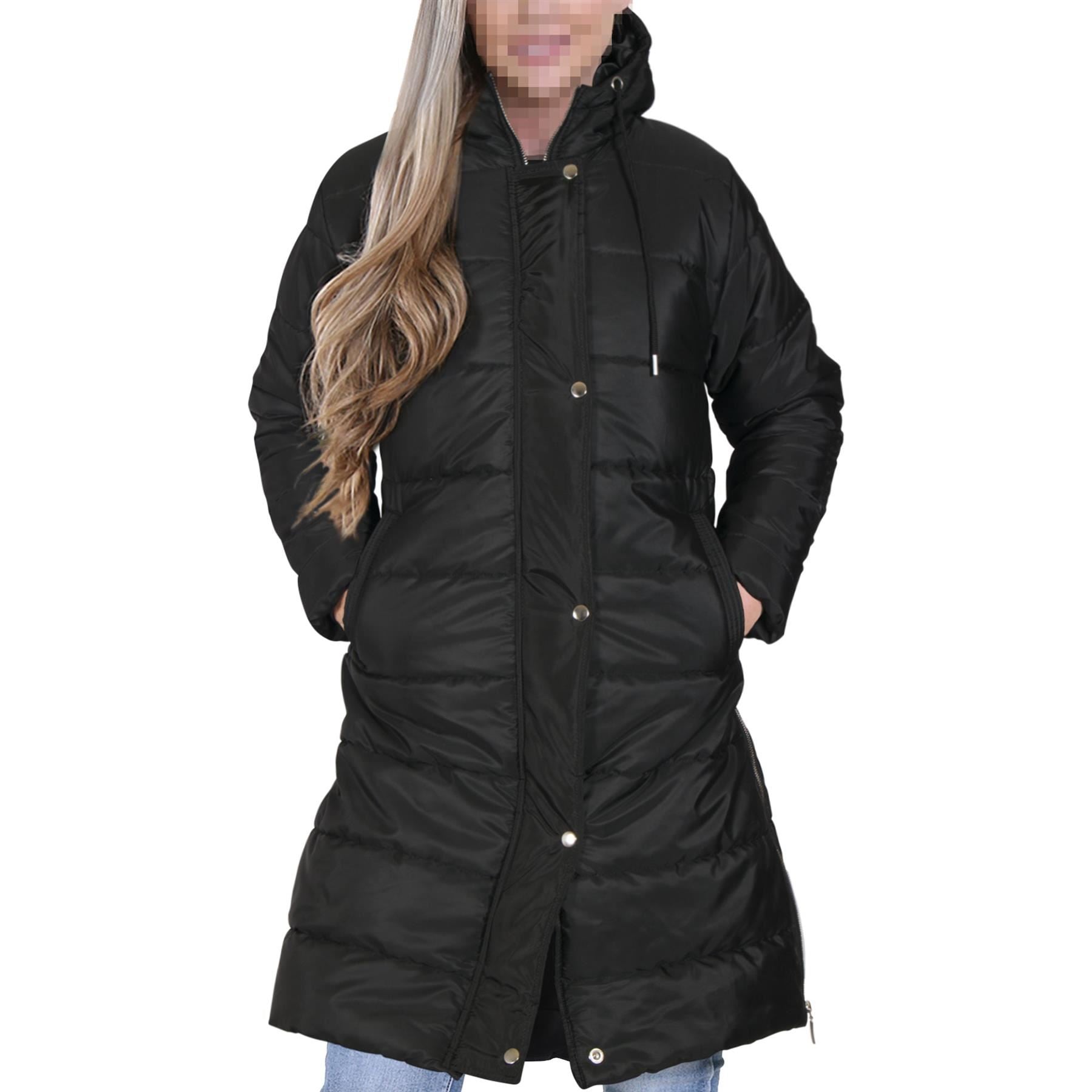 Ladies Oversized Zipped Jacket Long Line Style Black Jacket Long Sleeves Coat