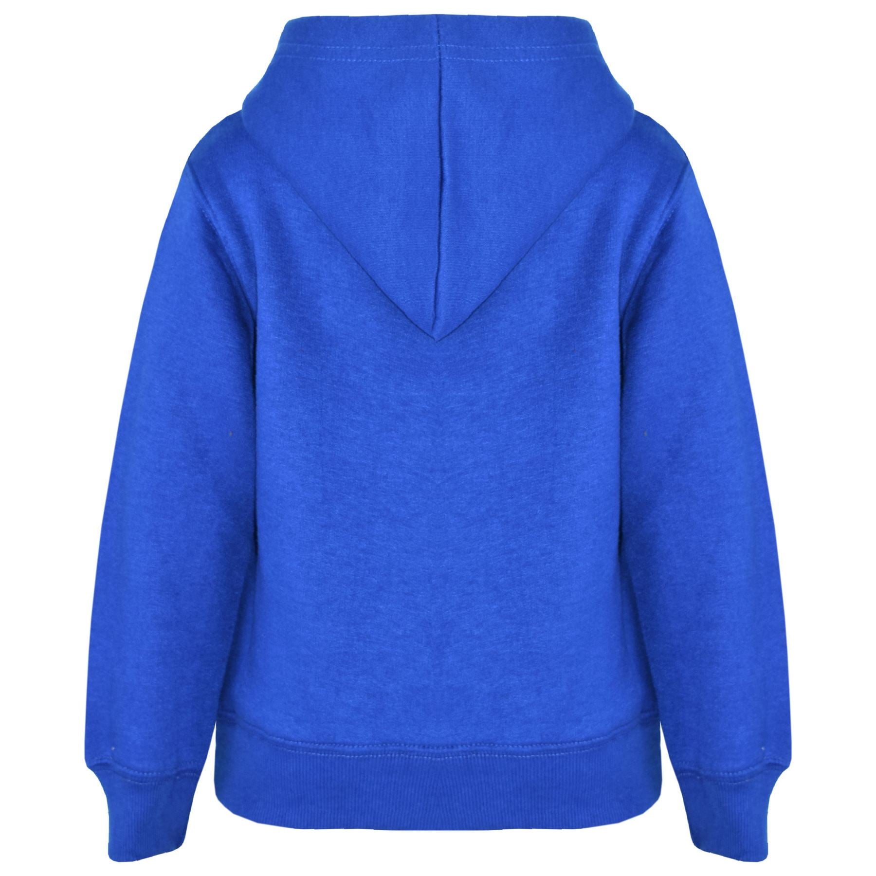 Kids Girls Boys Plain Crew Neck Hooded Sweatshirt