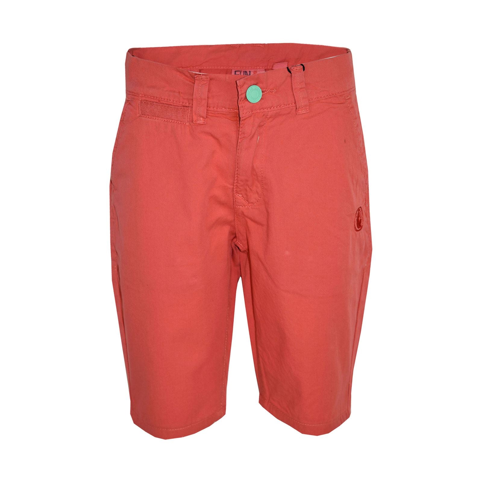 Boys Summer Cotton Shorts Orange Chino Knee Length