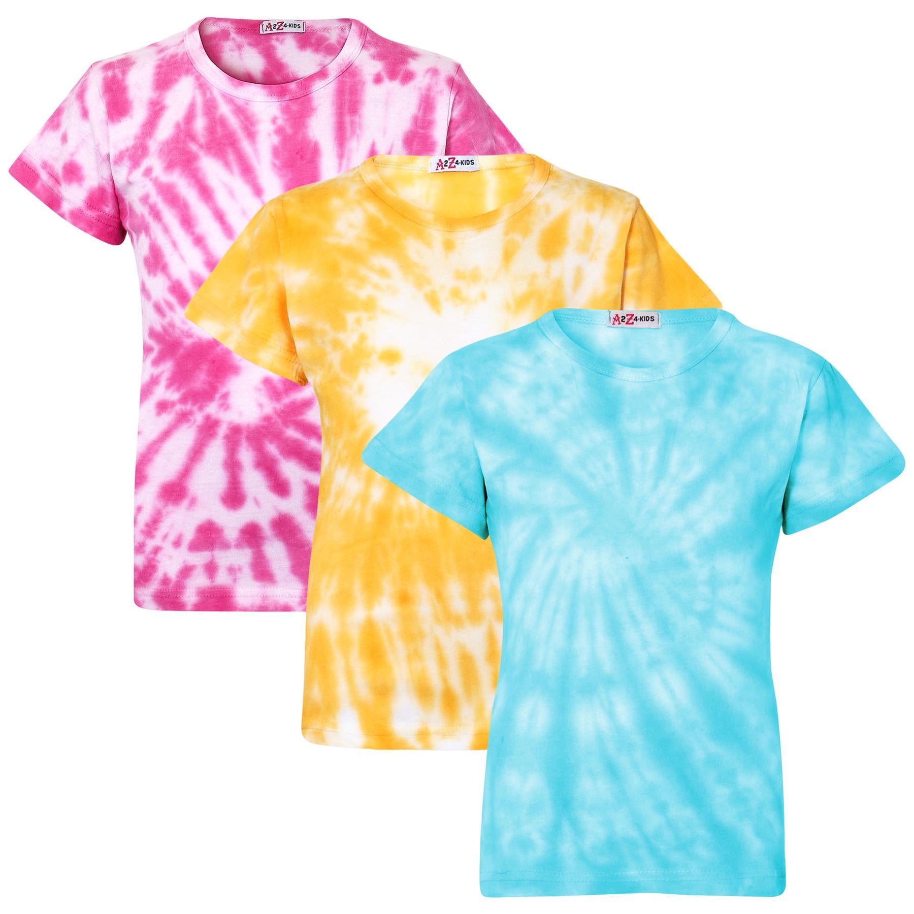 Girls Tie Dye Print Summer T Shirt Top