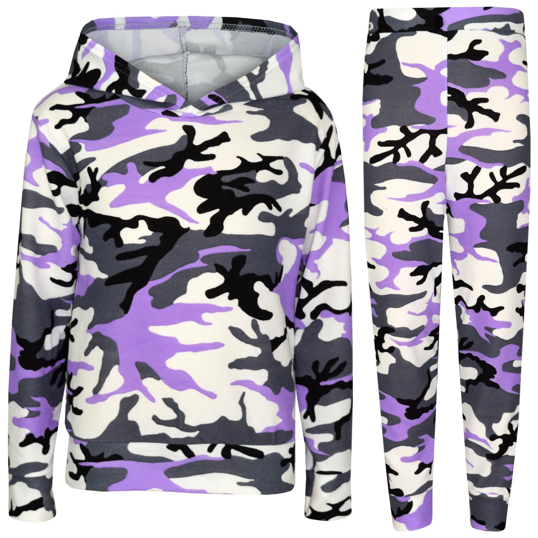 Kids Girls Camouflage Hooded Top & Legging Set