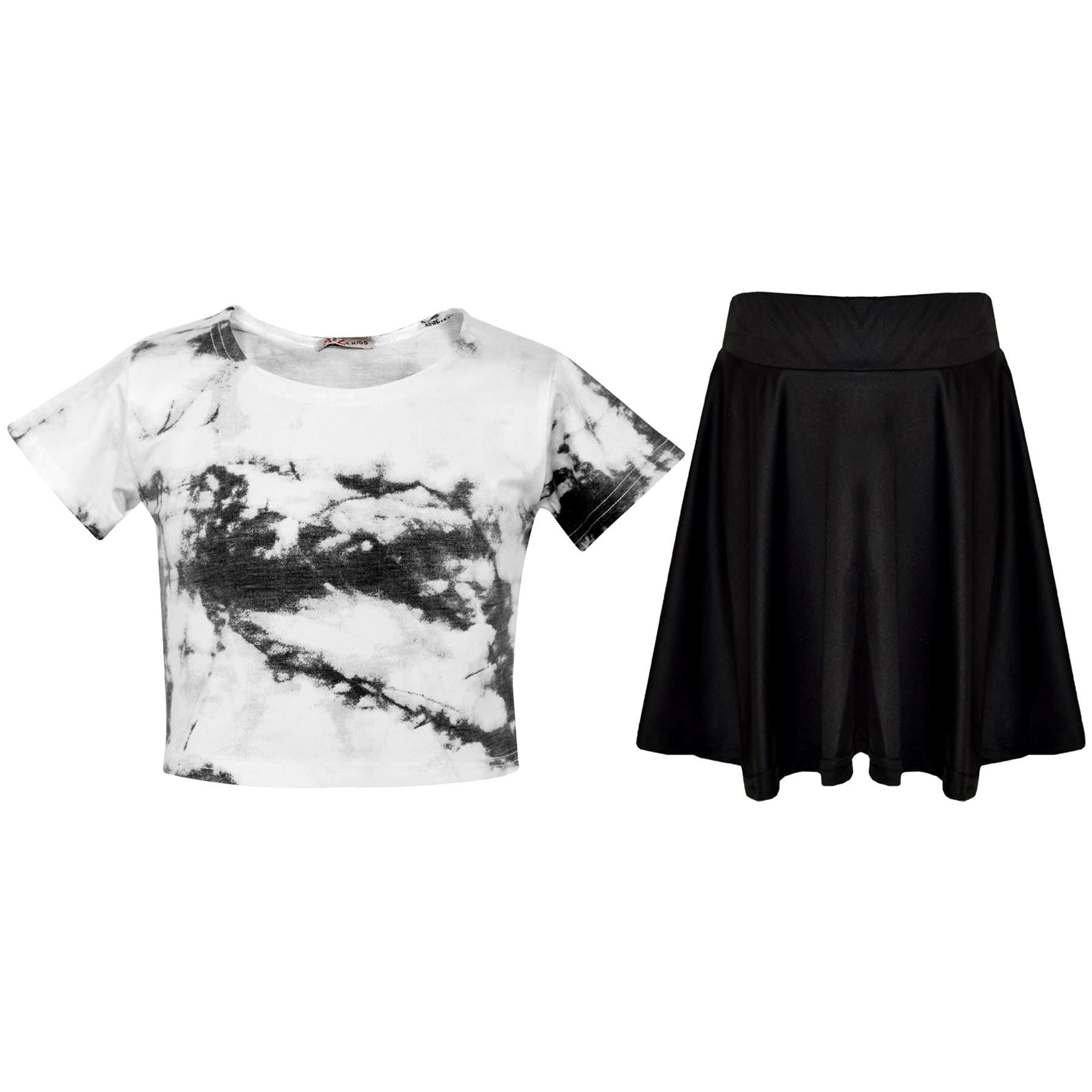 KIds Girls Tie Dye Print Crop & Skirt Set