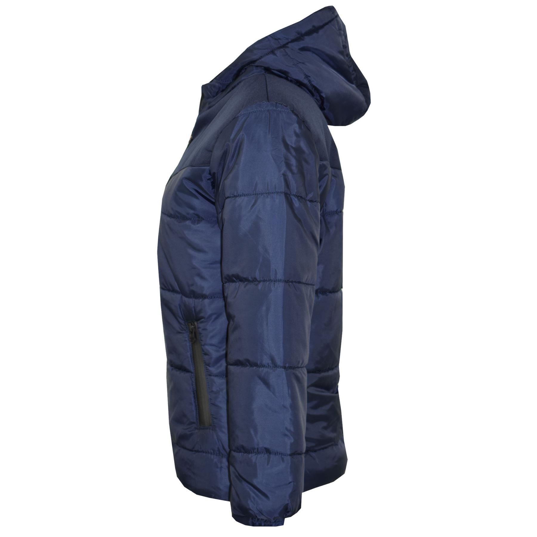 Kids Jacket Girls Boys Padded Navy Puffer Hooded Zipped Coat Warm Thick Coats