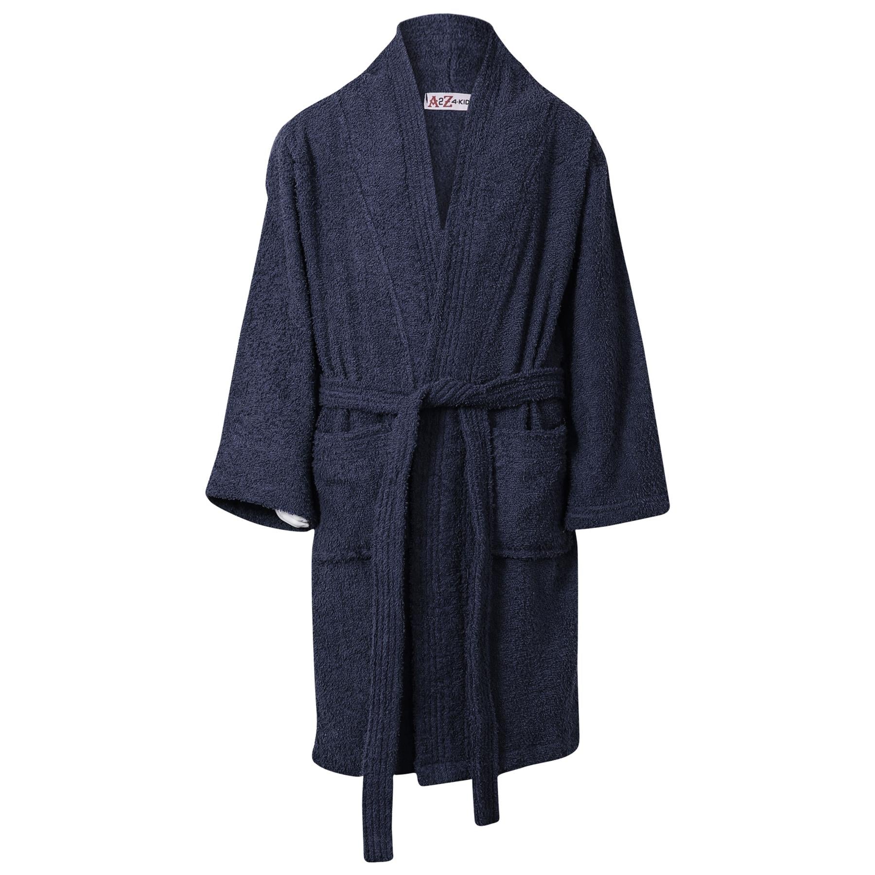 Kids Cotton Bathrobe Towelling Dressing Gown Unisex 5-13 Years