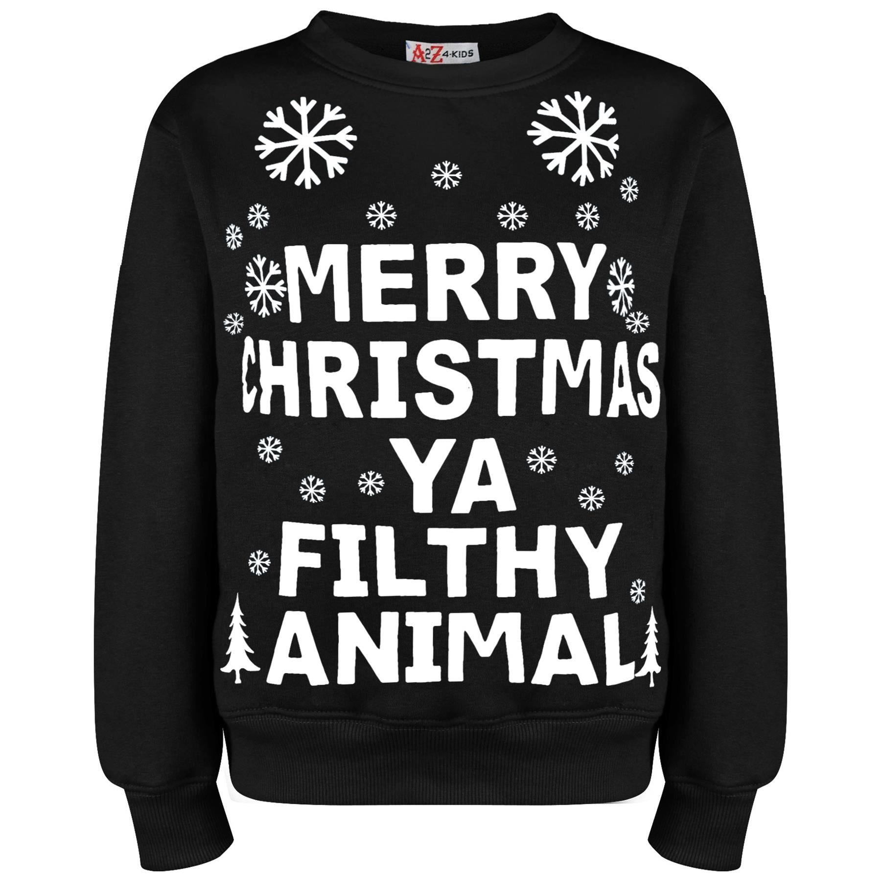 Girls Boys Christmas Ya Filthy Animal Jumper Sweatshirt