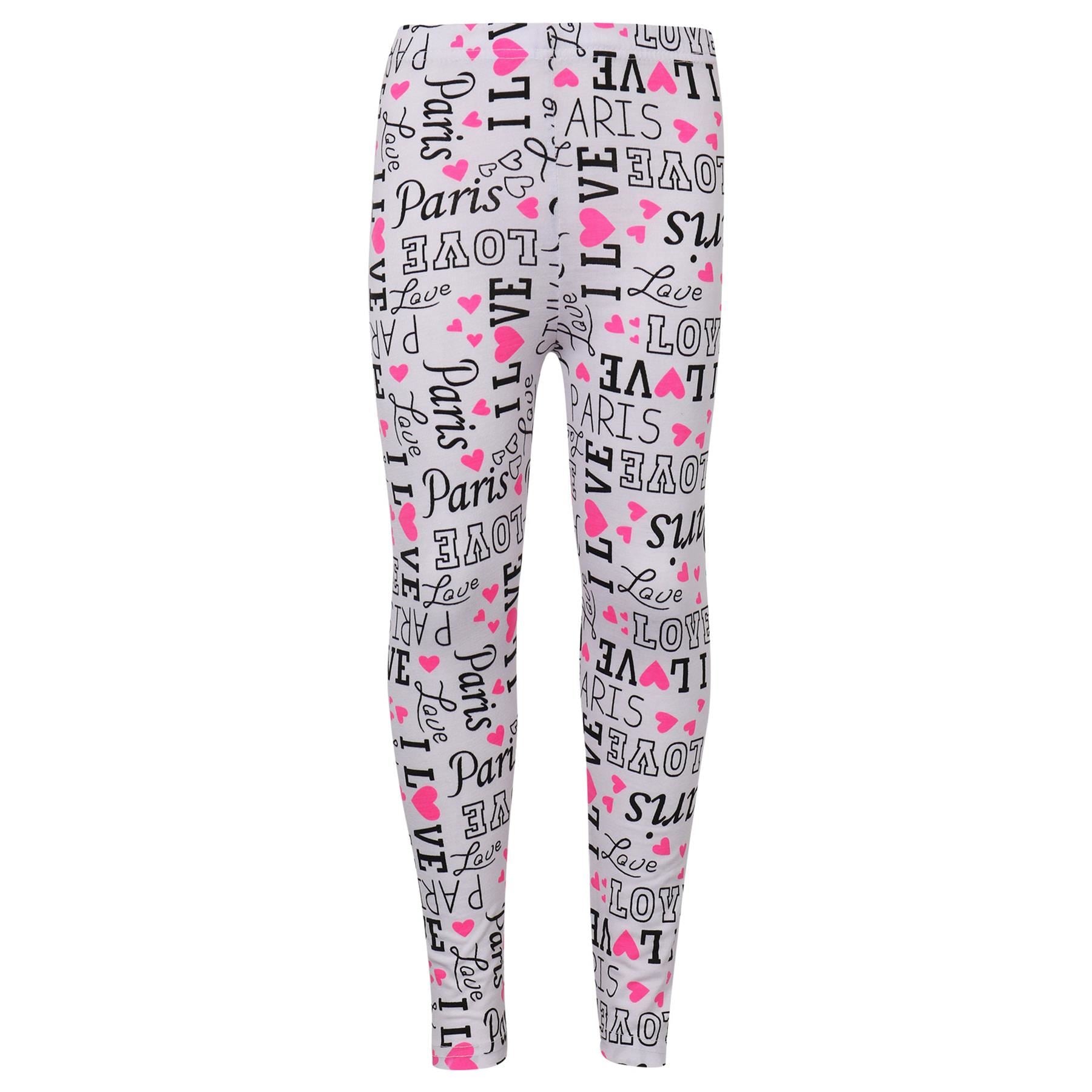 Kids Girls I Love Paris Print Summer Legging