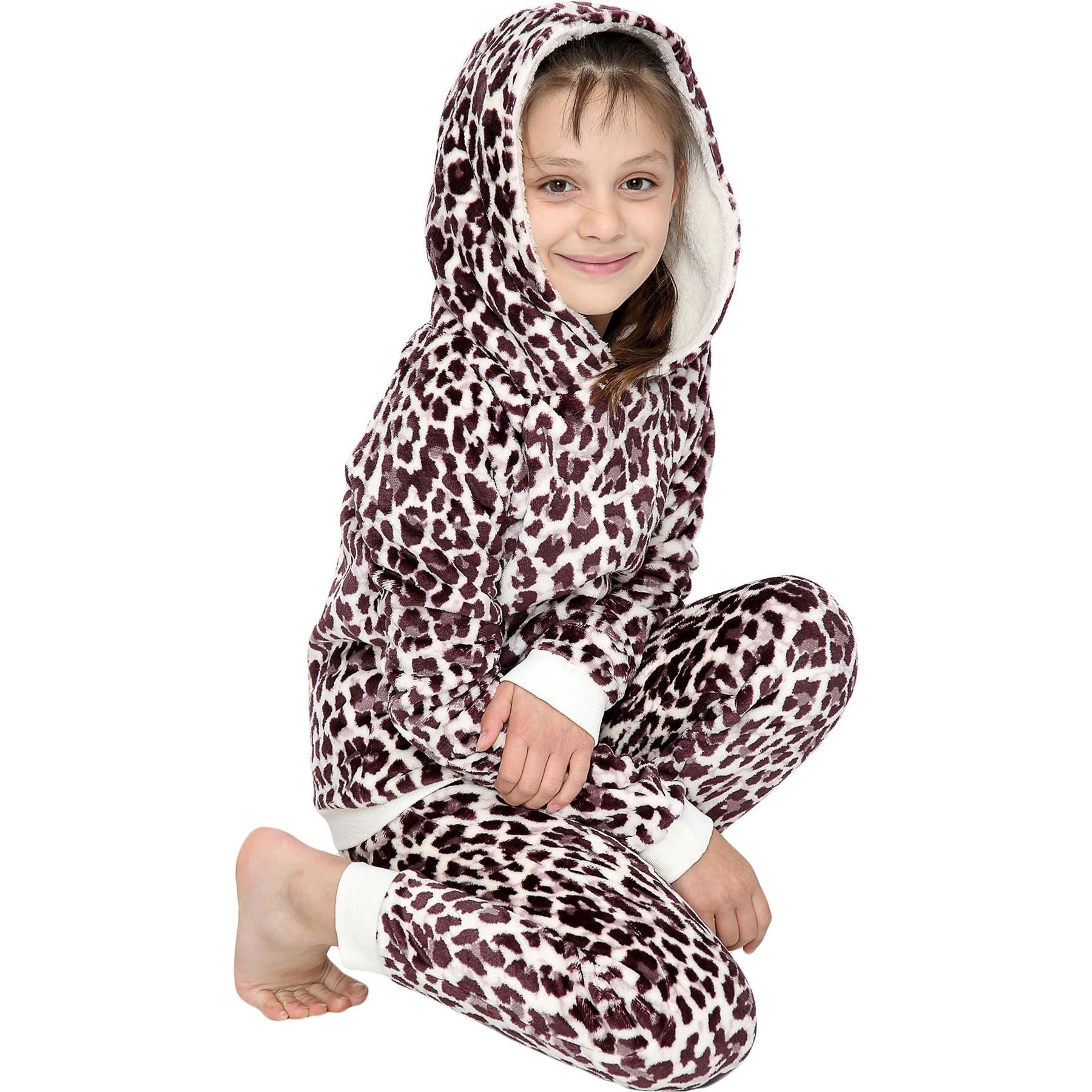 Kids Girls Boys Leopard Pyjamas PJs 2 Piece Set - Kids Clothing Store