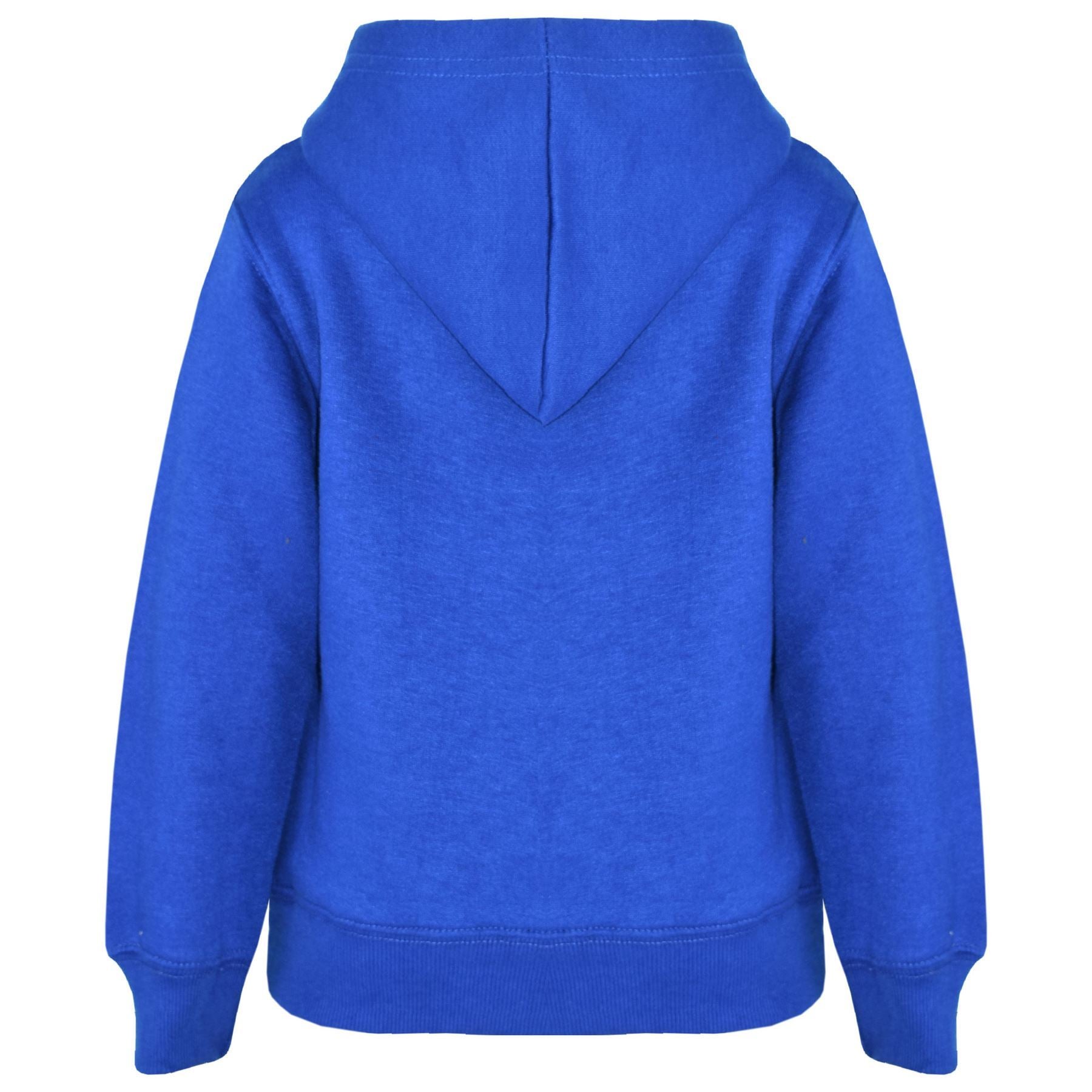 Kids Girls Boys Plain Crew Neck Hooded Sweatshirt