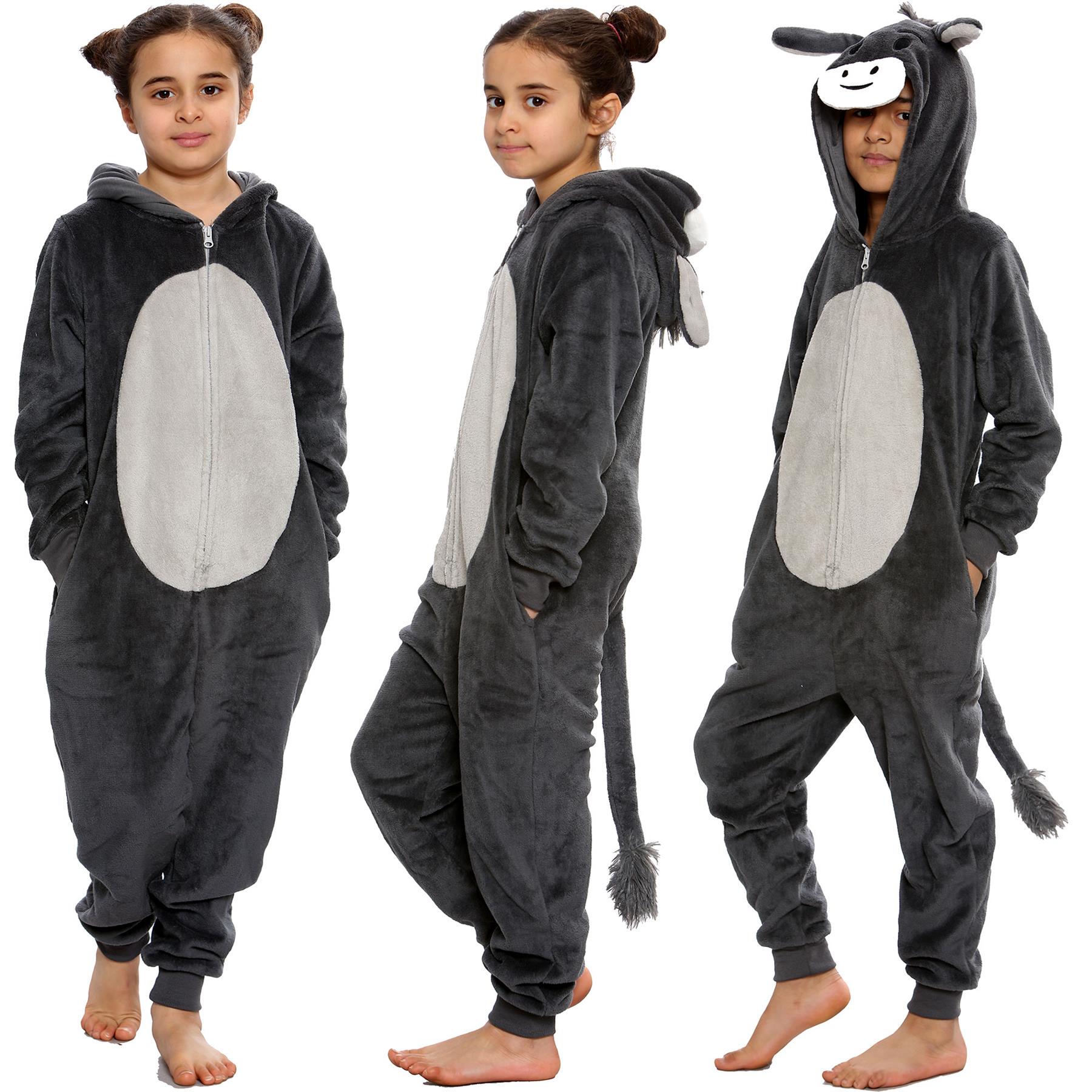 Kids Fleece A2Z Onesie One Piece Jumpsuit Donkey Pyjamas World Book Day Costume - Kids Clothing Store