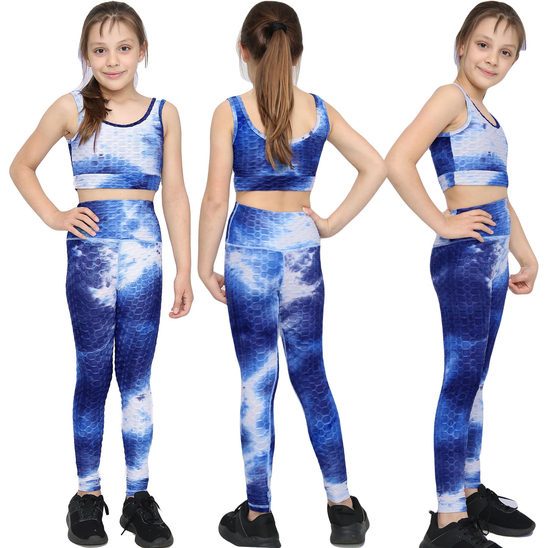 Girls Honeycomb Vest & Legging Summer Yoga Set