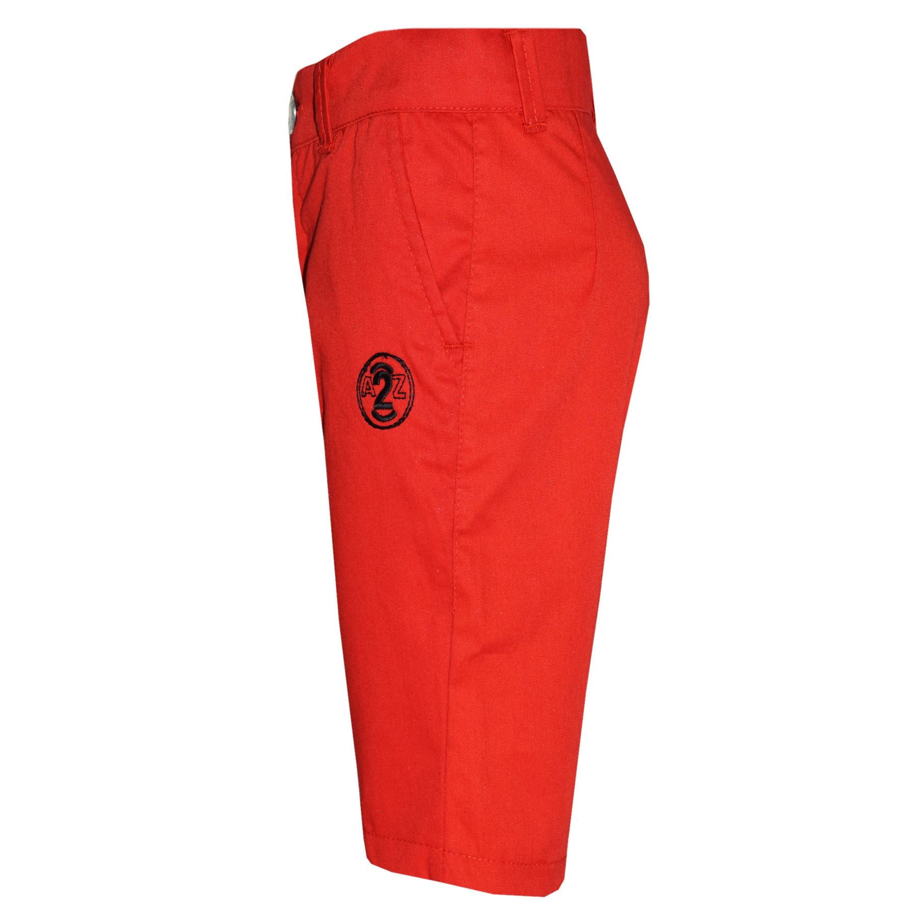 Boys Summer Cotton Shorts Red Chino Knee Length
