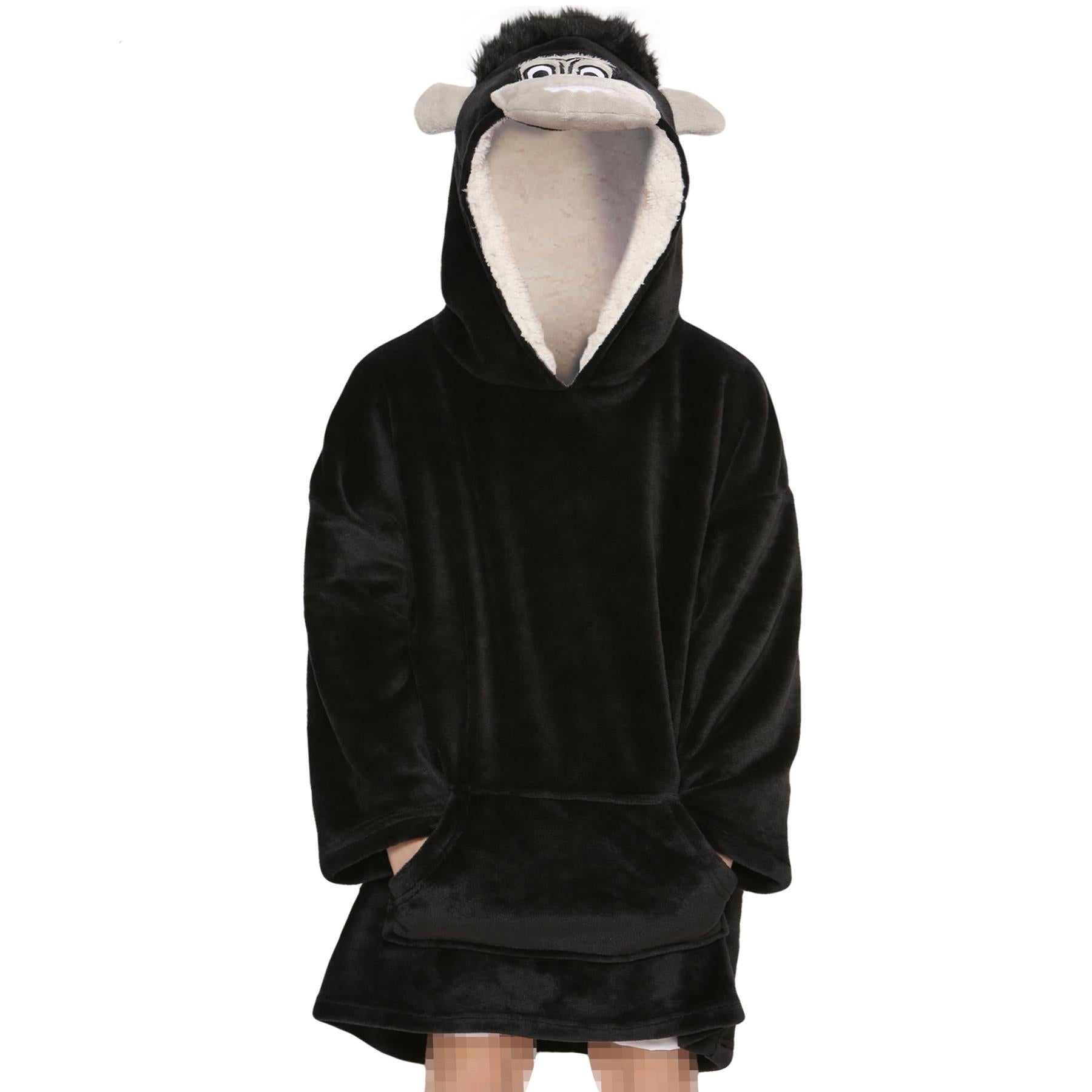 Unisex Men Ladies Oversized Hoodie Animal Snuggle Blanket Super Soft Warm Fleece