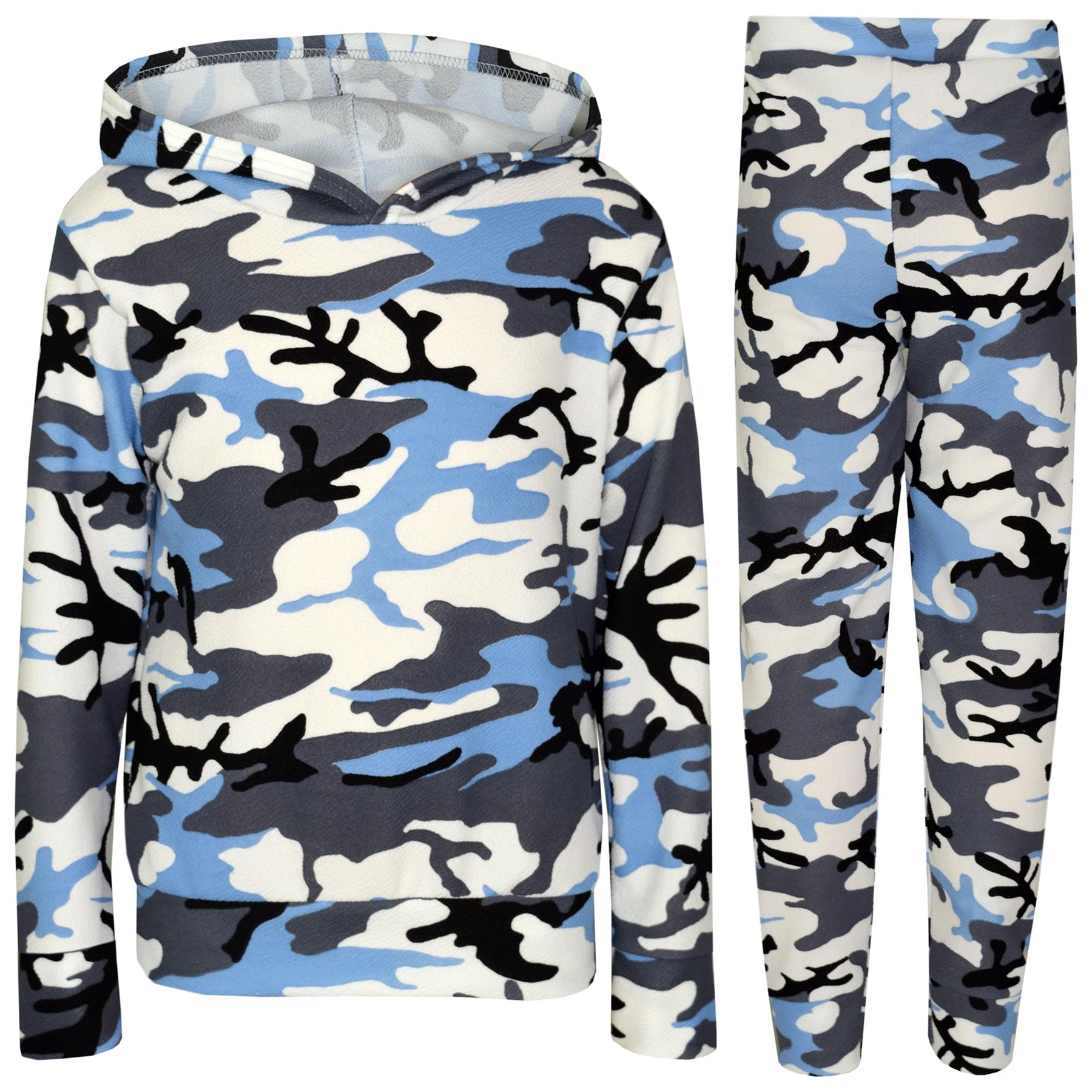 Kids Girls Camouflage Hooded Top & Legging Set