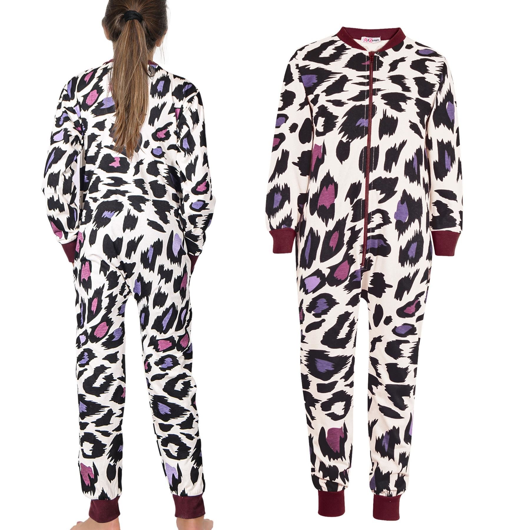 Kids Girls 100% Cotton White Leopard Print Onesie