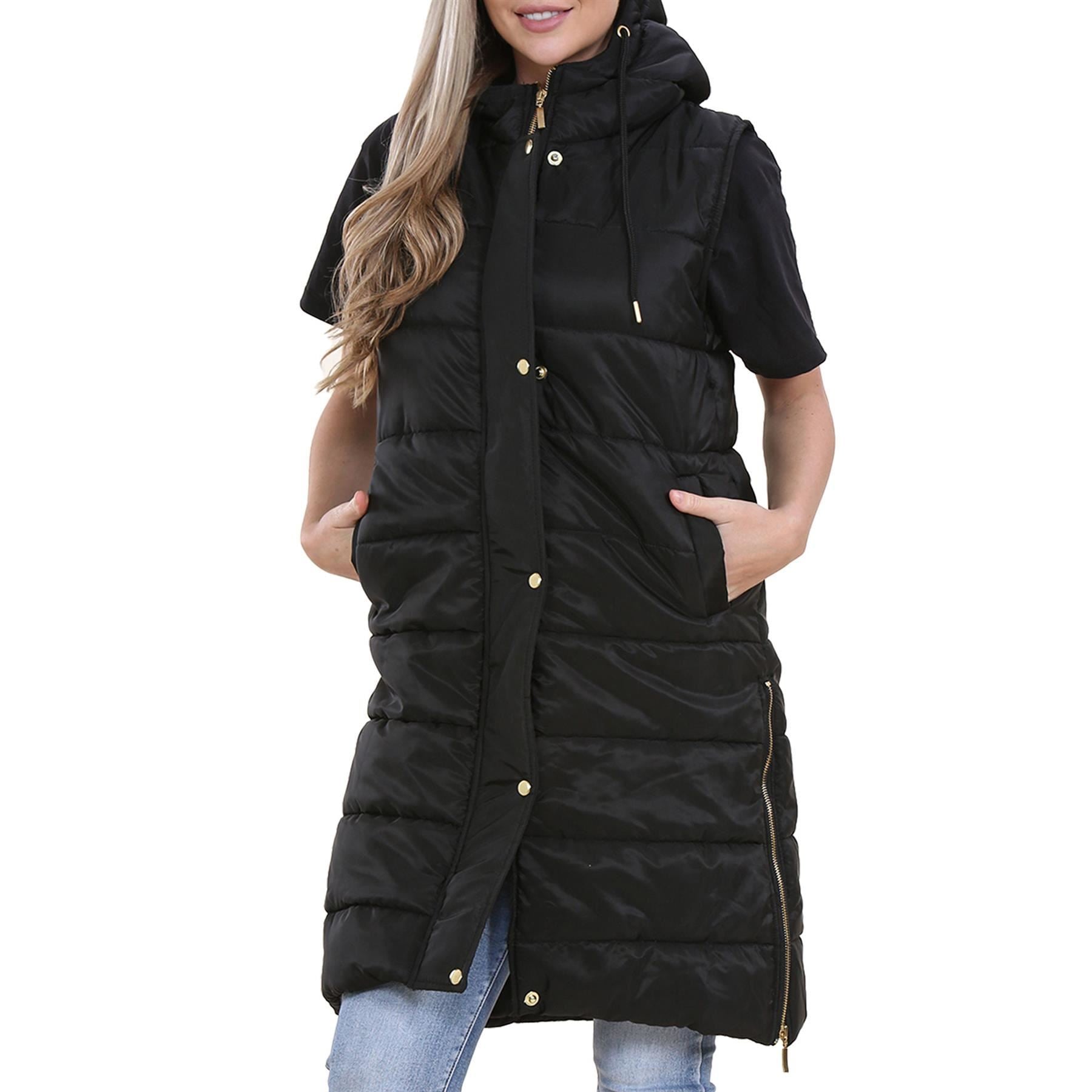 Ladies Oversized Long Line Sleeveless Jacket