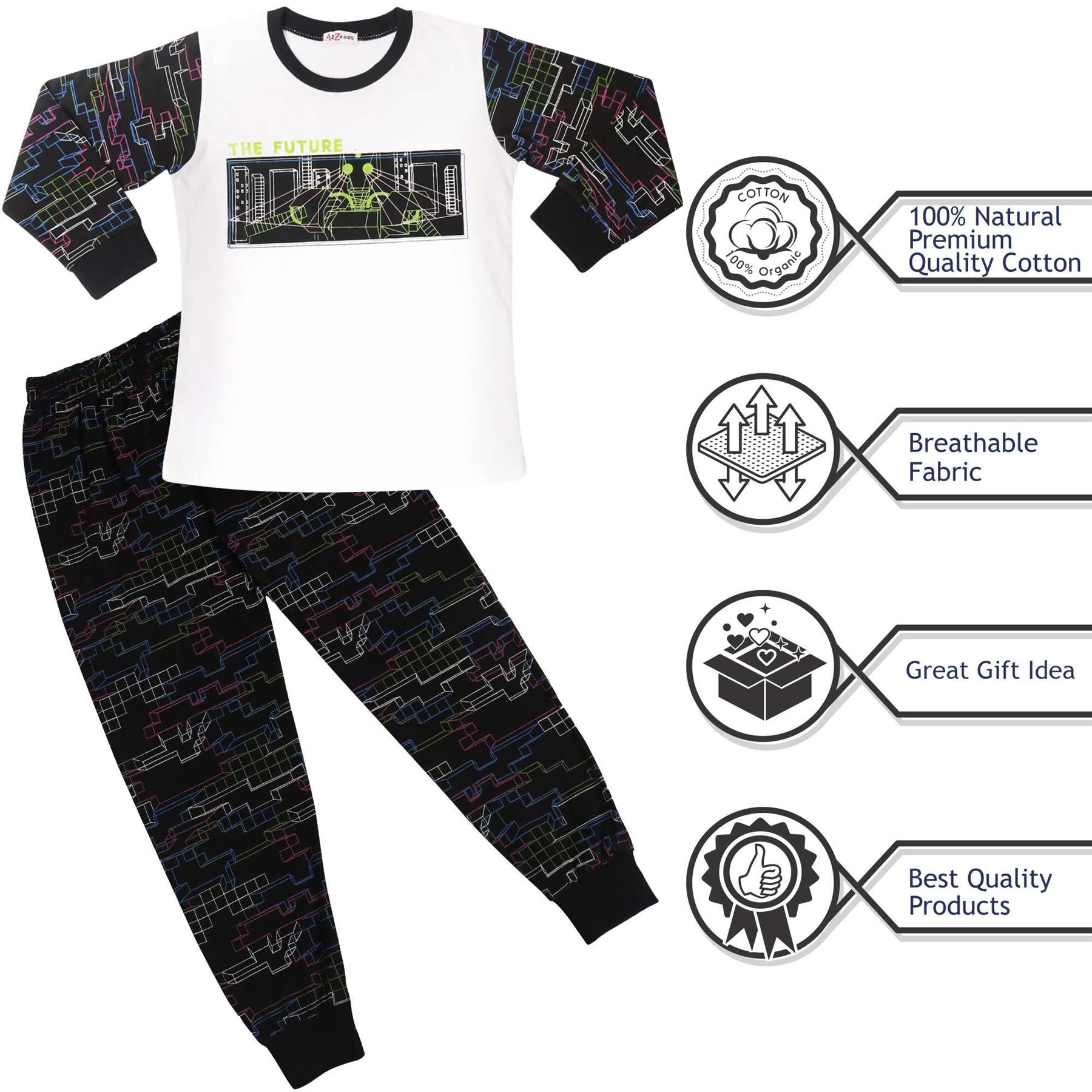 The Future Pyjamas Contrast T Shirt And Bottom Sleepwear - Kids Clothing Store