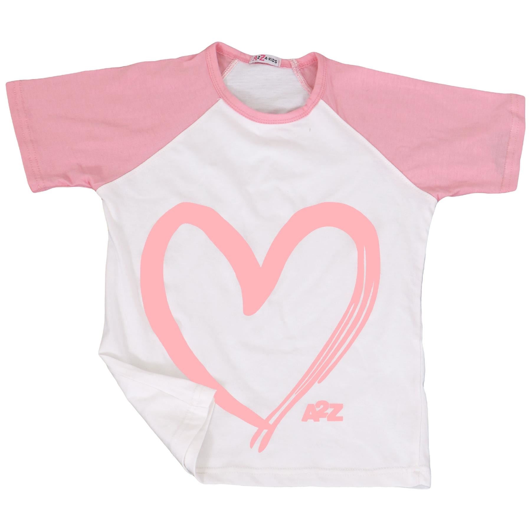 Kids Short Set Girls Raglan Style Sleeve T-shirt 2 Piece Summer Outfit Set