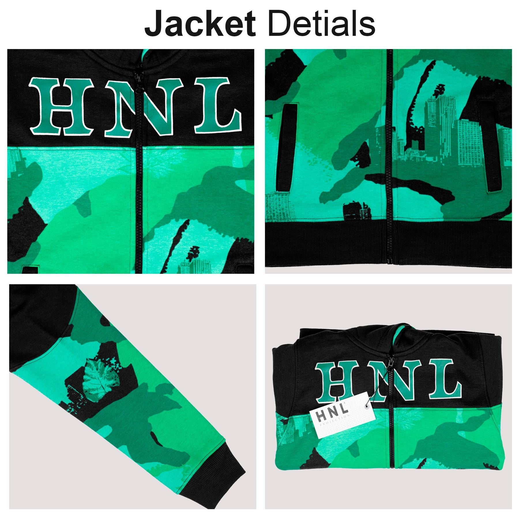 Kids Boys HNL Camouflage Green Print Hooded Tracksuit