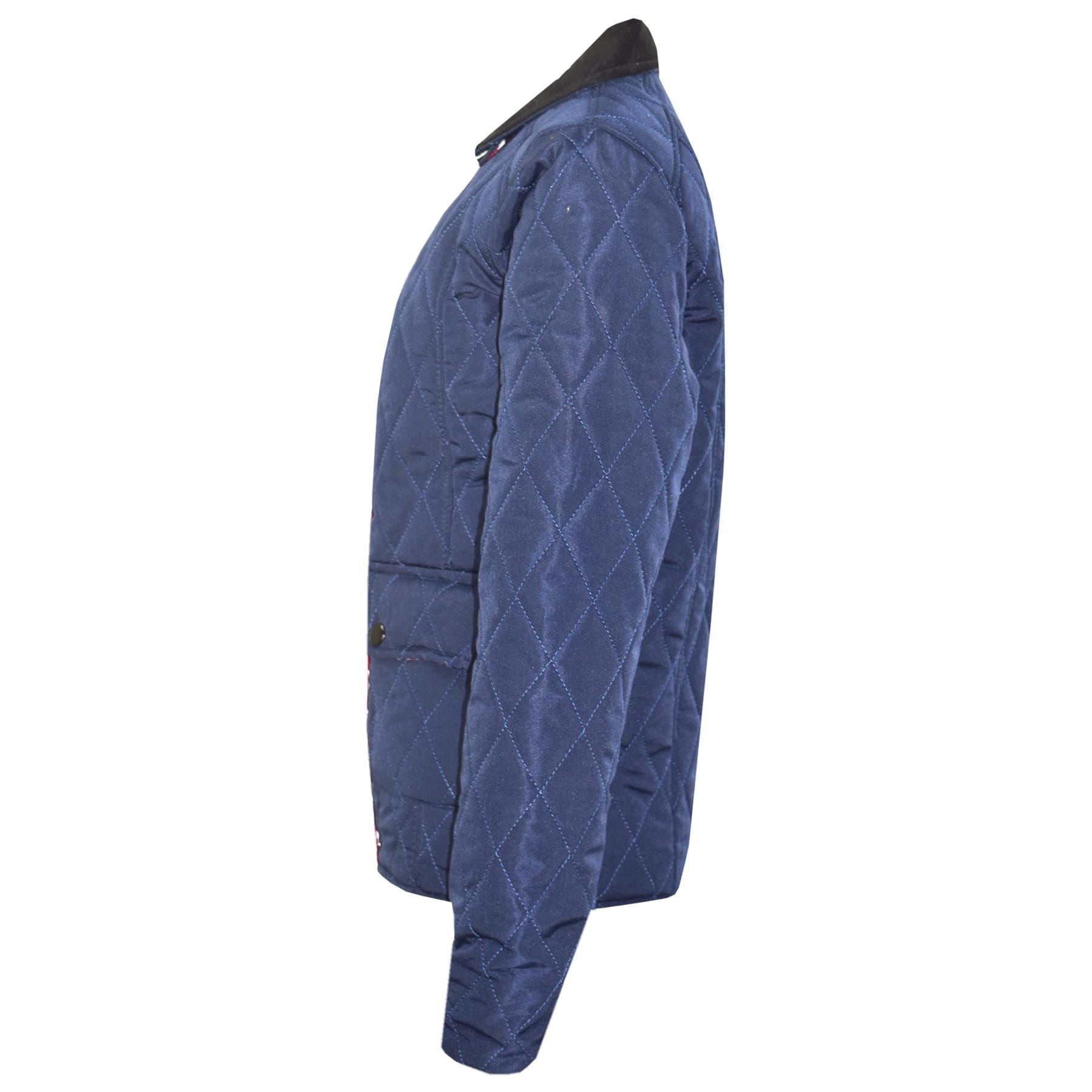 Kids Jackets Girls Navy Quilted Padded Collar - Kids Clothing Store