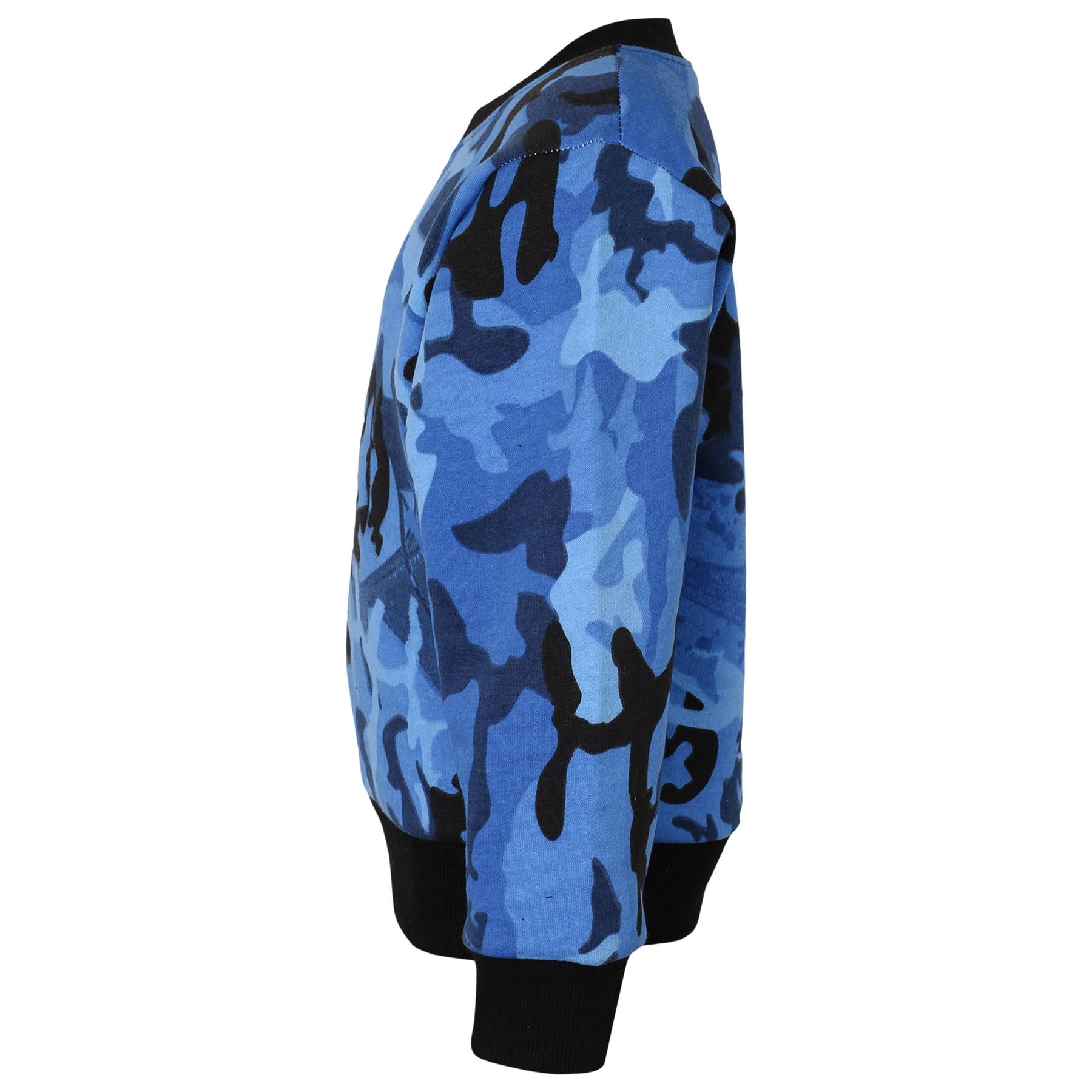 Kids Girls Boys Sweatshirt Camouflage Blue Jumper Scout School Uniform Jumper