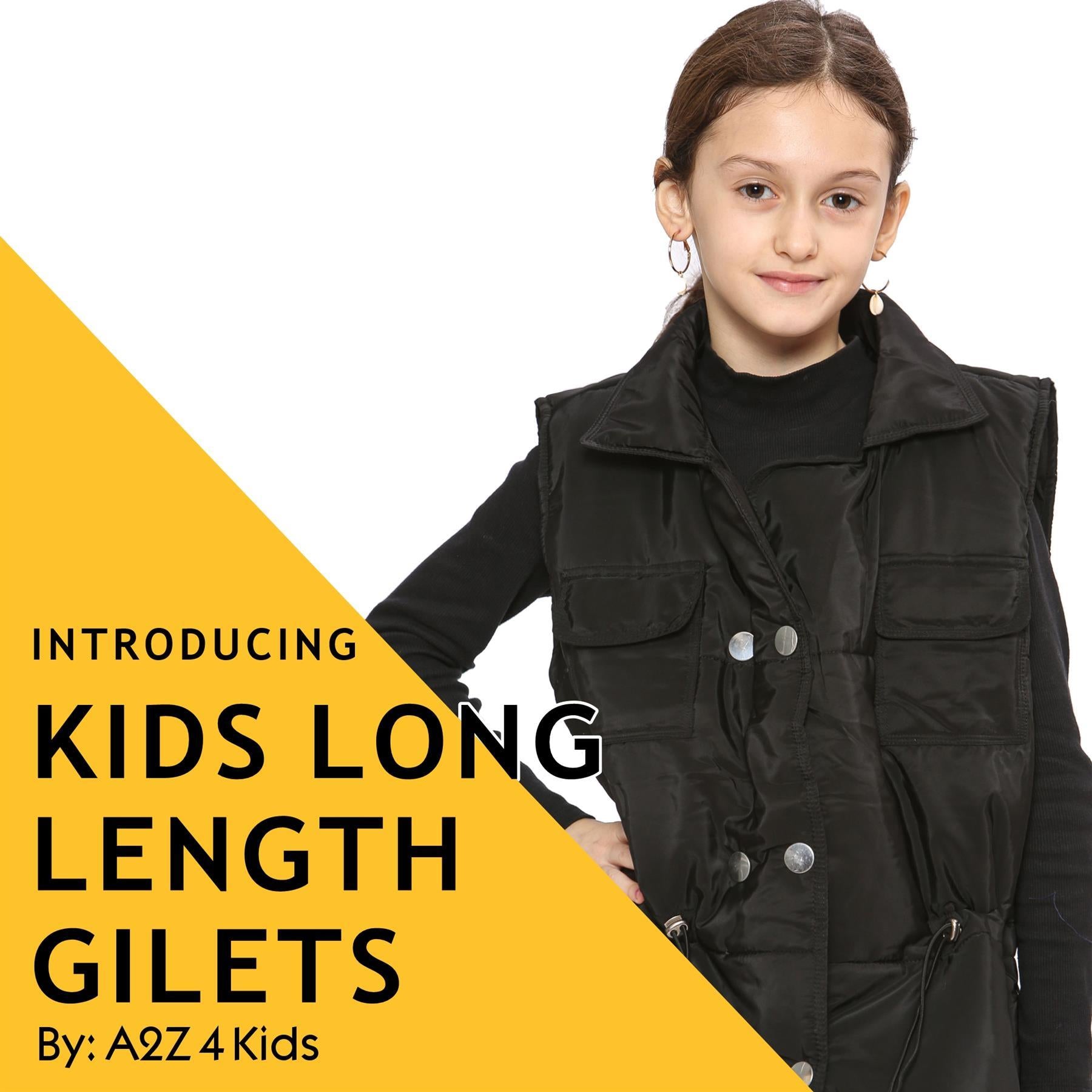 Kids Girls Oversized Style Sleeveless Jacket